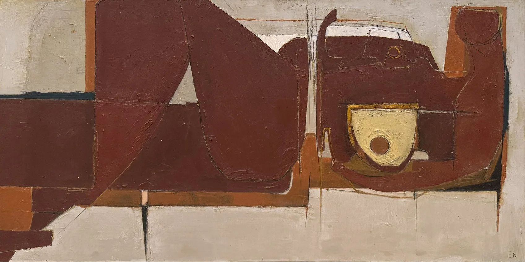Elizabeth Neville (b.1975), Reclining Nude in Oxide, 2025. Oil on canvas board. £2,950