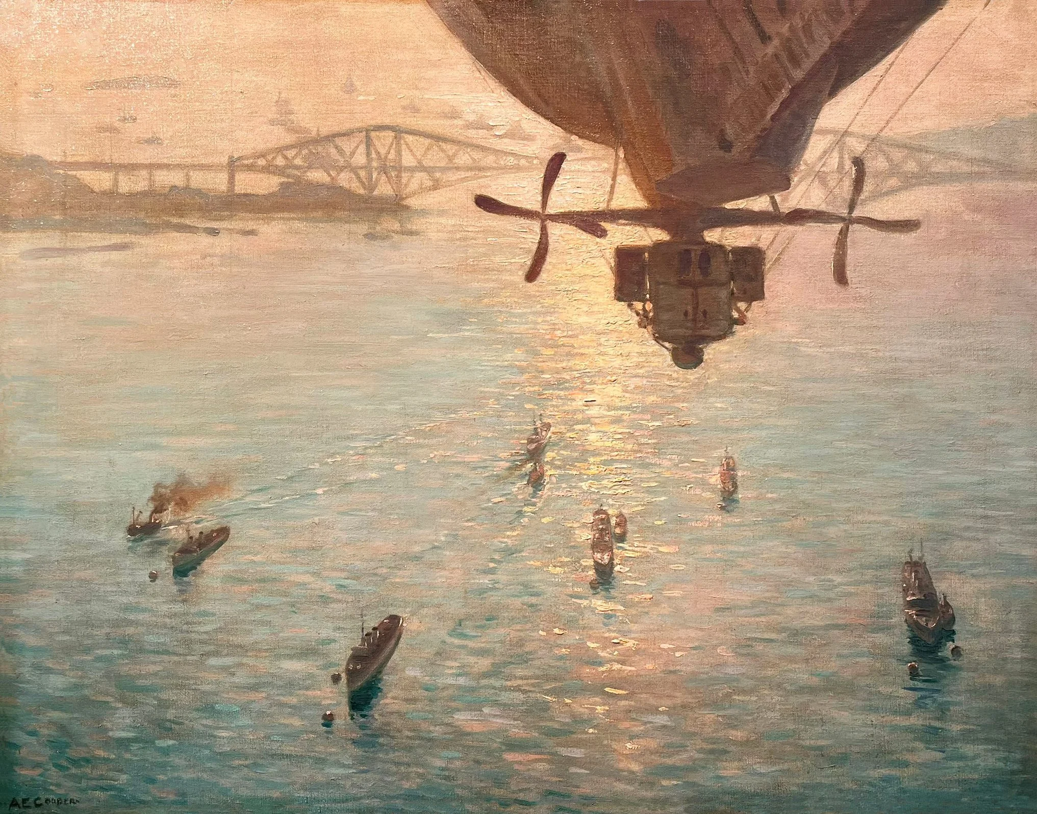 Alfred Egerton Cooper (1883 -19 74), The Firth Of Forth With The British Fleet. Oil on canvas, 66 x 97cm