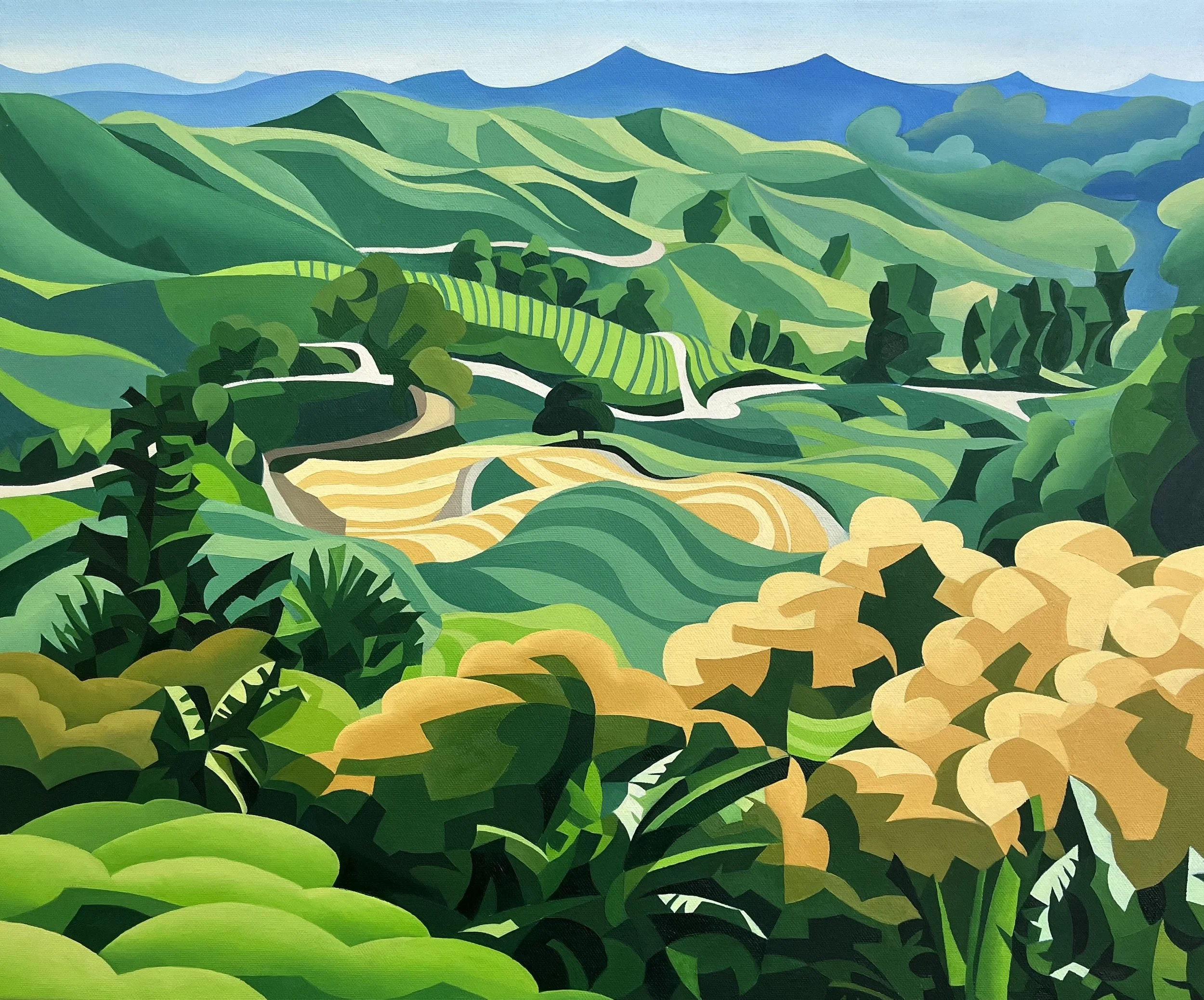 Henry McAlpine, Green Tea, 2025. Oil and acrylic on canvas, 50 x 60cm