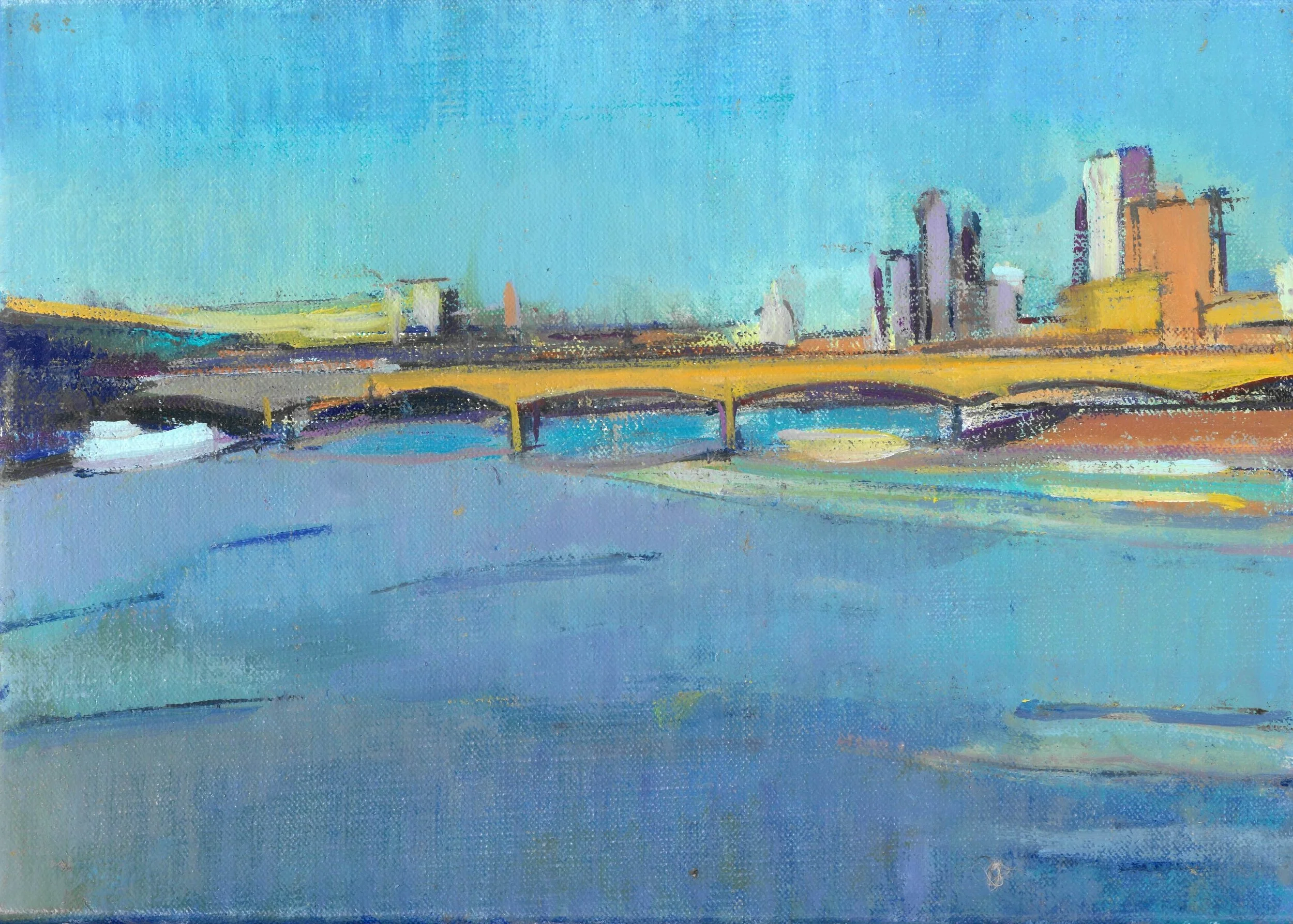 Daniel Preece (b.1970), Waterloo Bridge, 2026. Oil on canvas, 21 x 30cm. £1,100