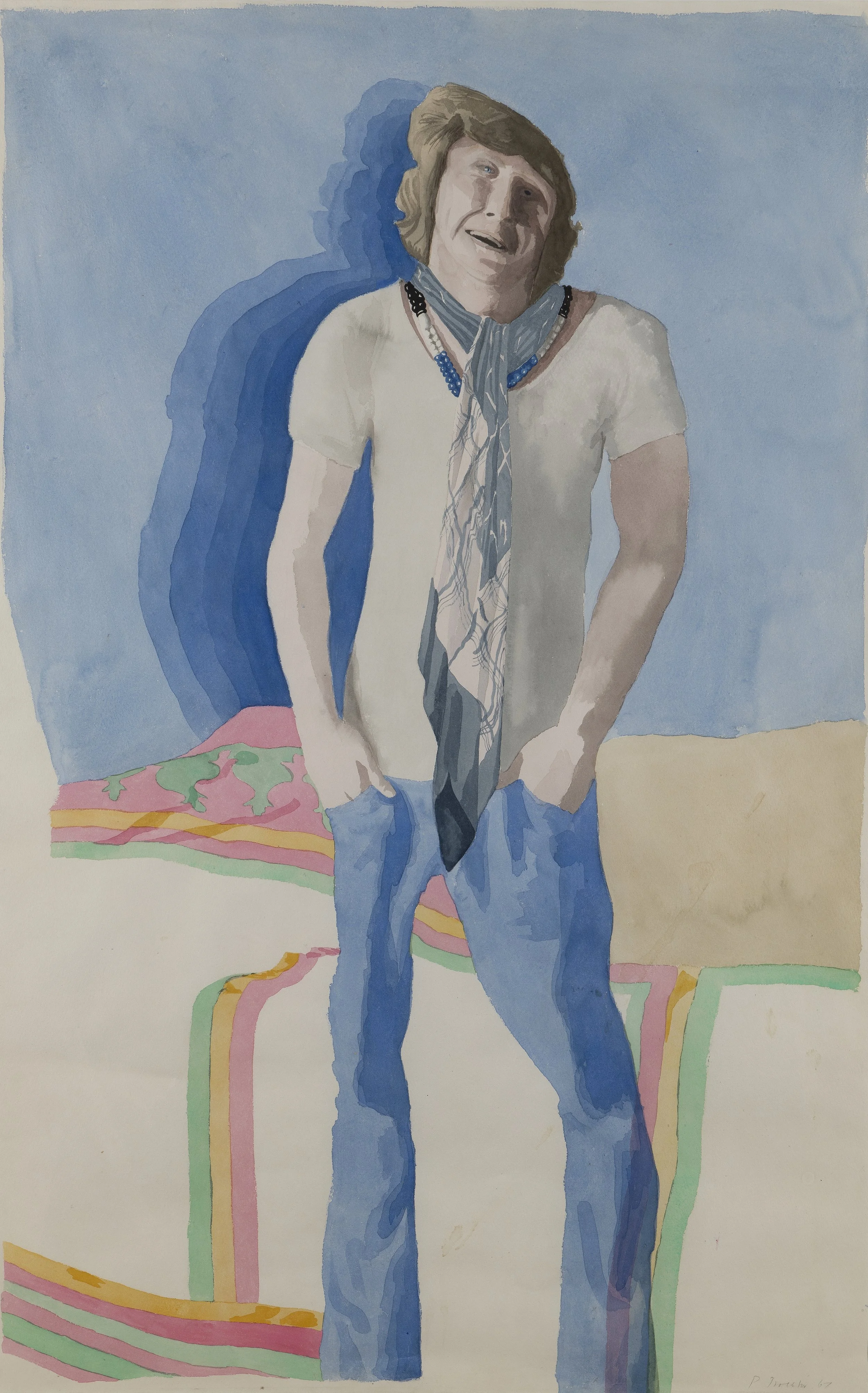 Patrick Procktor RA (1936-2003), Christopher Gibbs, 1967. Watercolour, 102 x 69cm