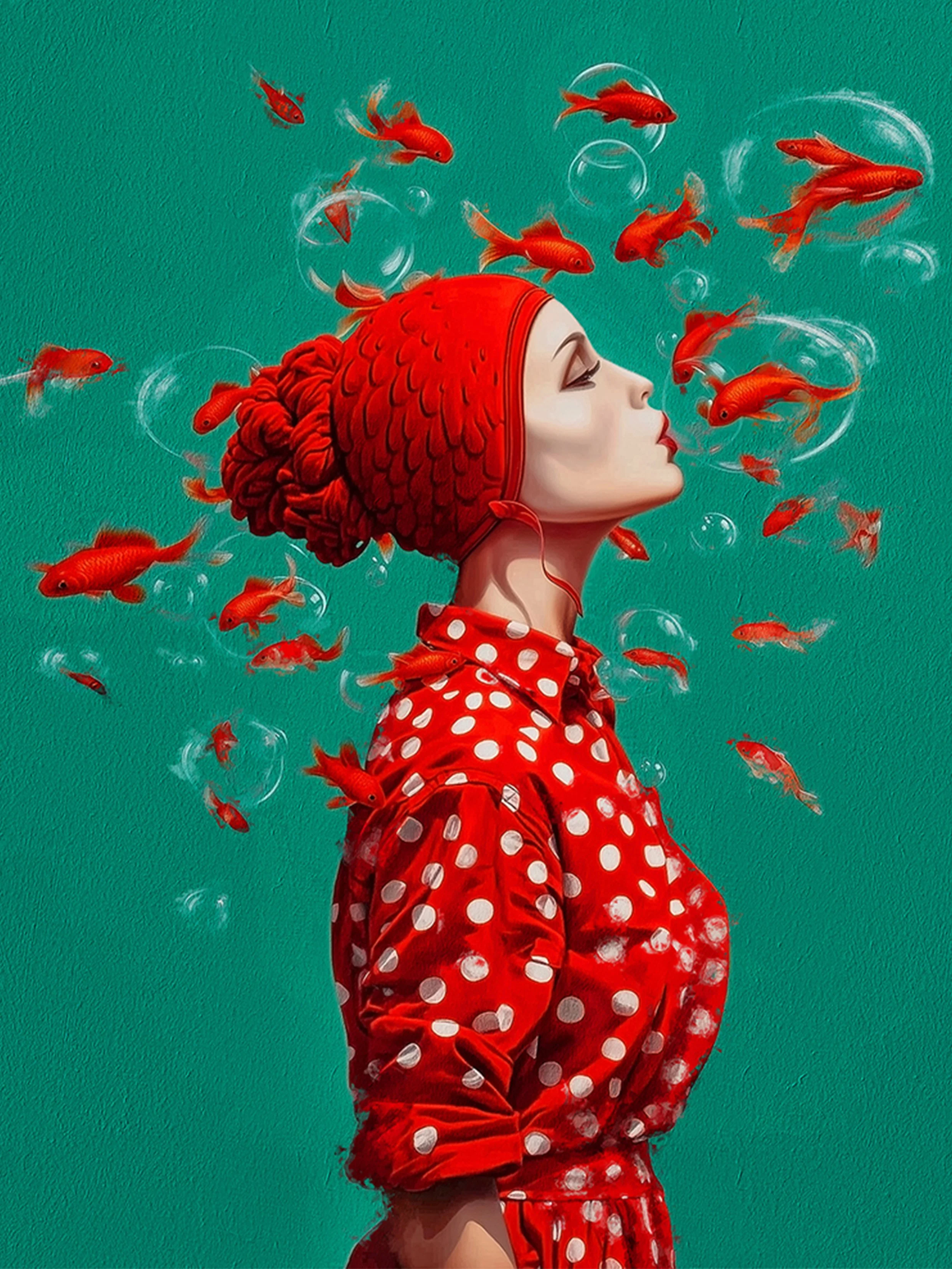 Cristina Schek, Bubbles The Fish, 2025, 99x79cm