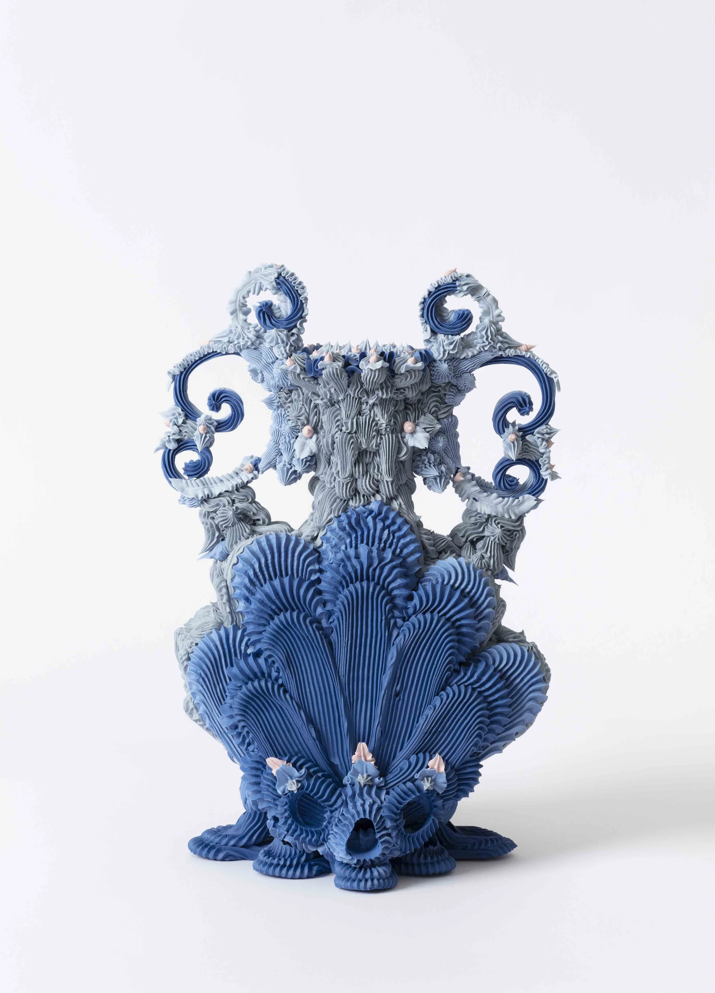 Ebony Russell, Siren Shell Urn, 2023. Porcelain and stain, 35 x 23 x 20 cm