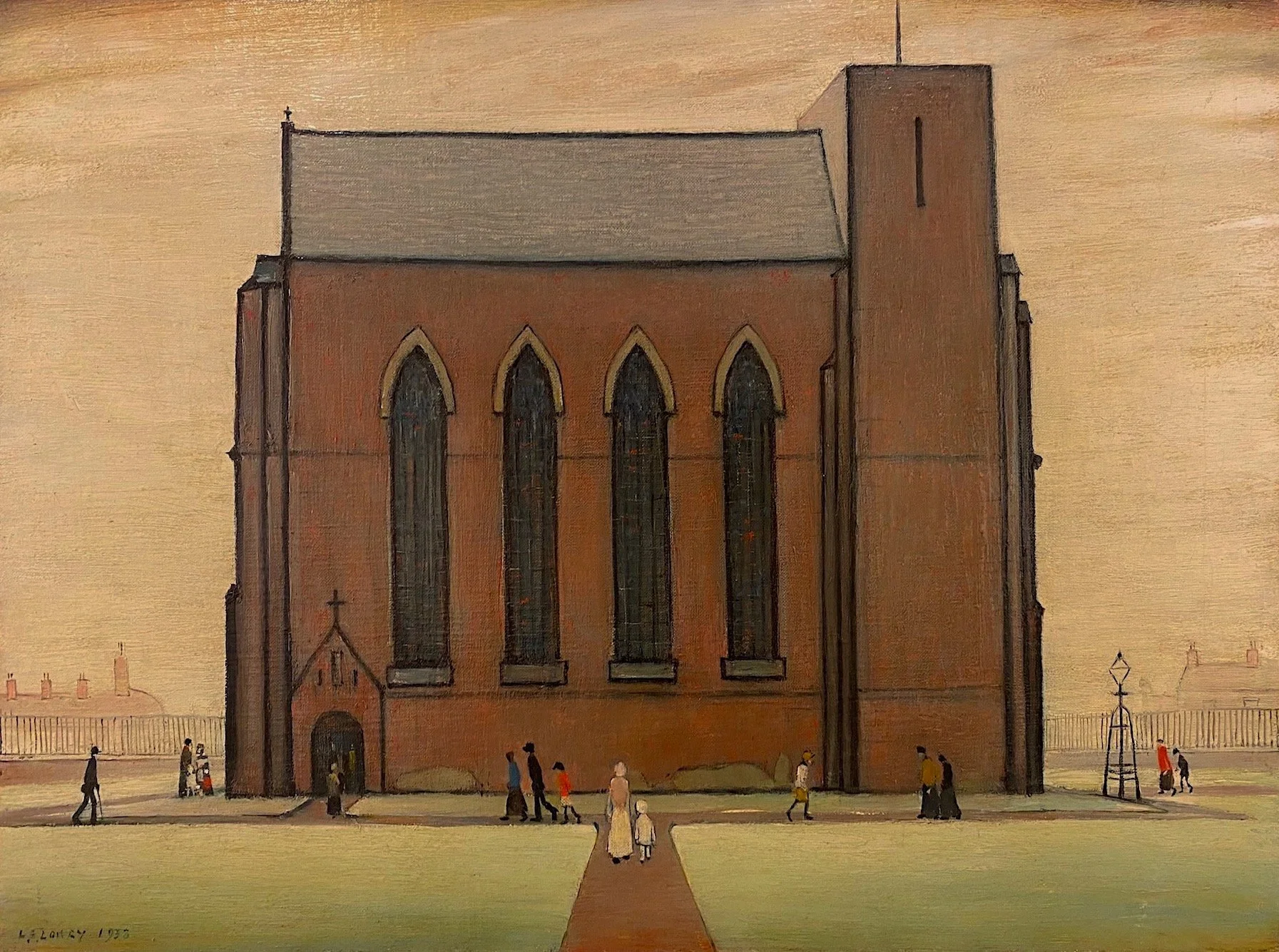 L.S. Lowry (1887-1976), Sunday Morning, 1938. Oil on canvas, 46 x 61cm, signed and dated lower left