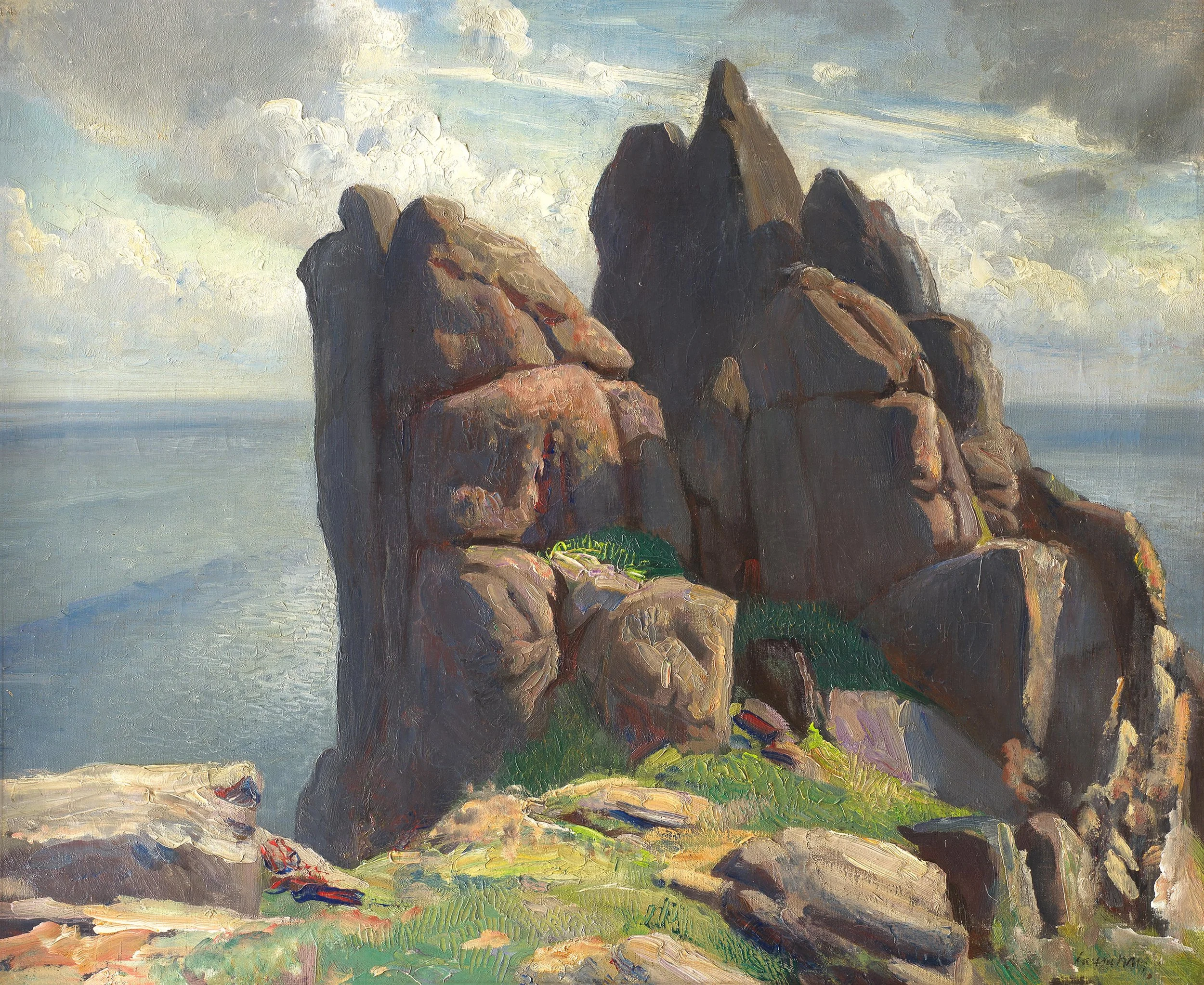 Dame Laura Knight (1877-1970), Carn Barges, 1935. Oil On Canvas, 63.5 x 76.2cm