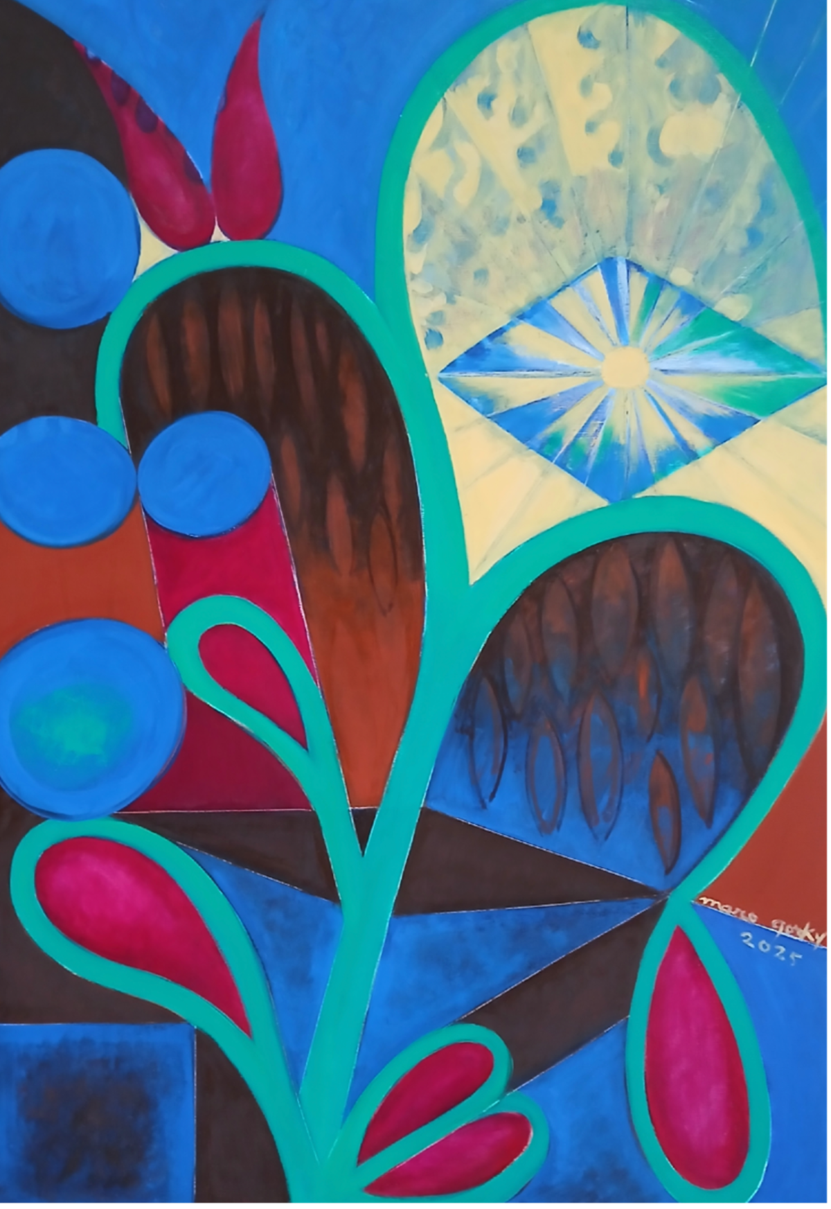 Maro Gorky (b.1943), August - Late Afternoon, 2024. Oil on canvas, 130 x 90cm