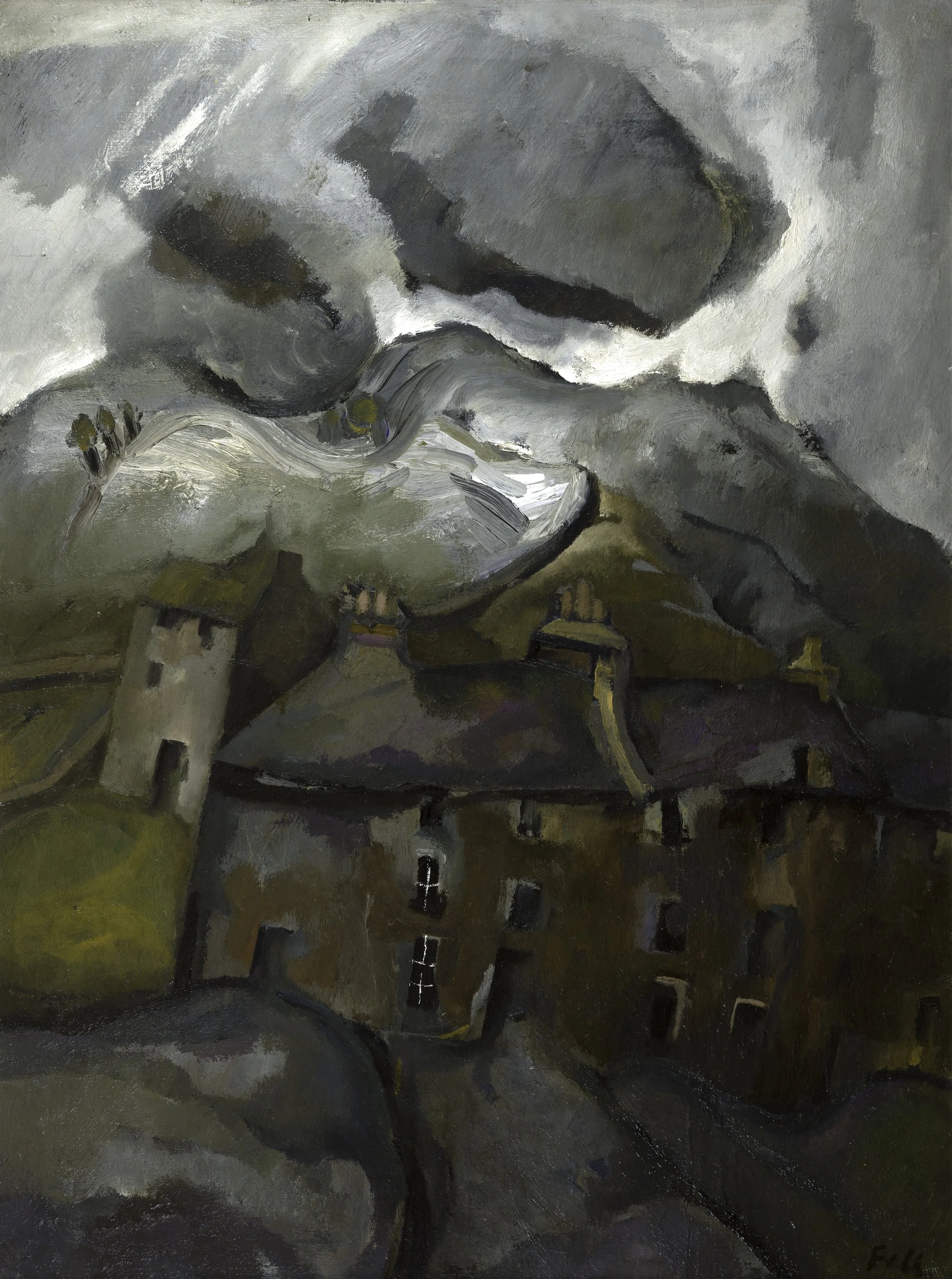 Sheila Fell (1931 - 1979), Snow on the Mountains, 1958. Oil on canvas, 101.5 x 76cm