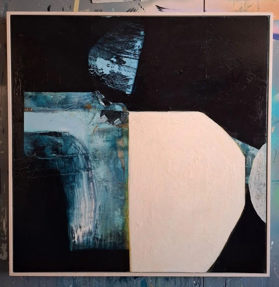 Annie Luke Turner, Corryvreckan 1, 2026. Mixed media on canvas, 1m x 1m