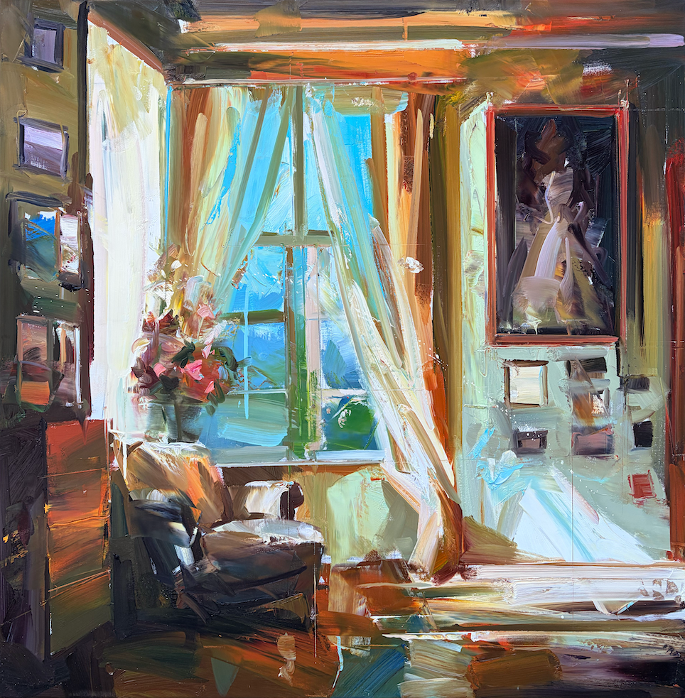 Paul Wright (b. 1973), Great Expectations. Oil on linen, 80 x 80cm