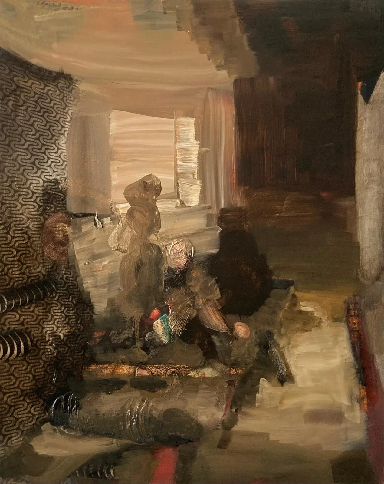 GL Brierley (b1965), Untitled, 2025. Oil on wood, 50 x 40 cm
