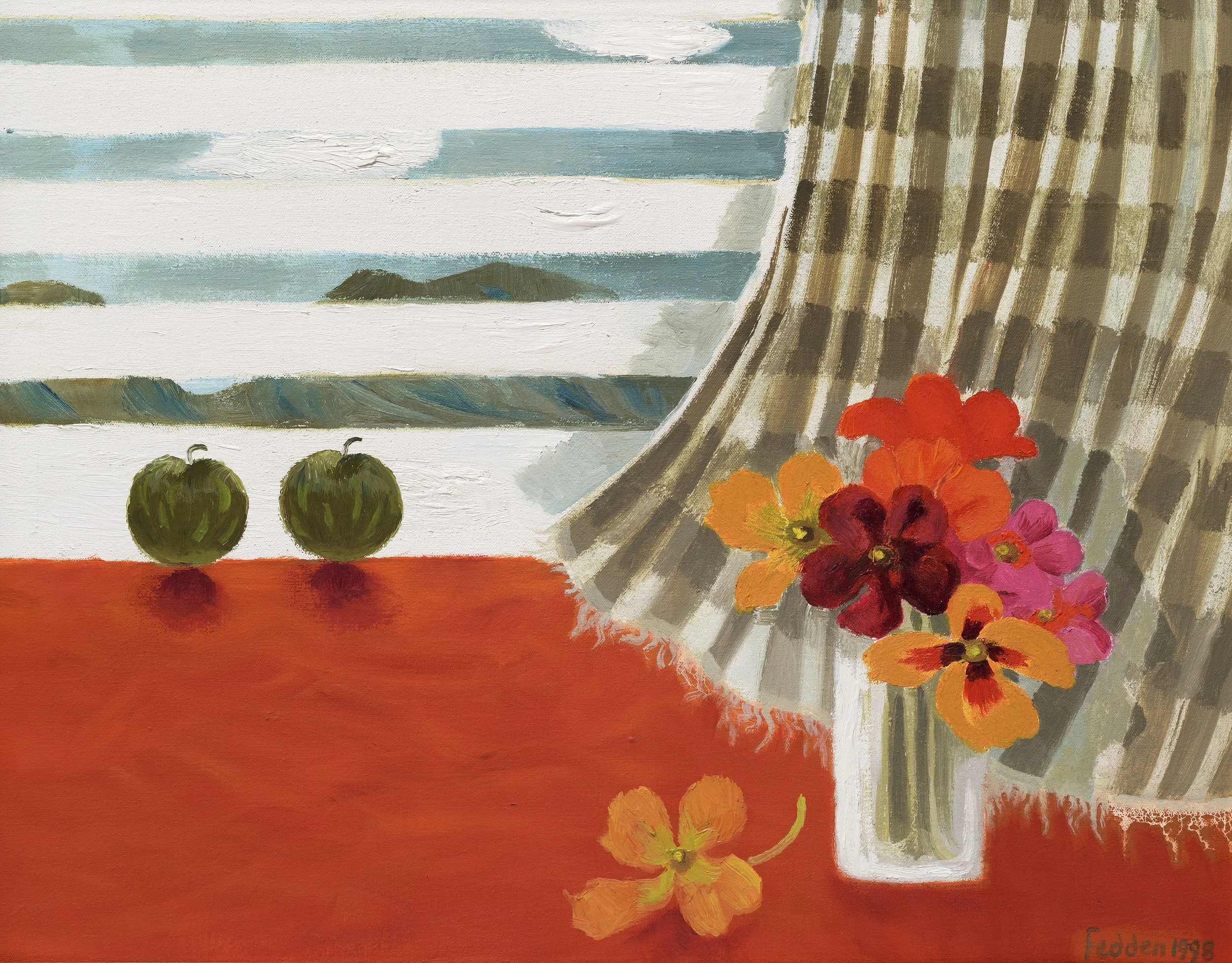 Mary Fedden OBE RA PPRWA (1915 - 2012), Nasturtium, 1998. Oil on canvas, 41 x 51cm