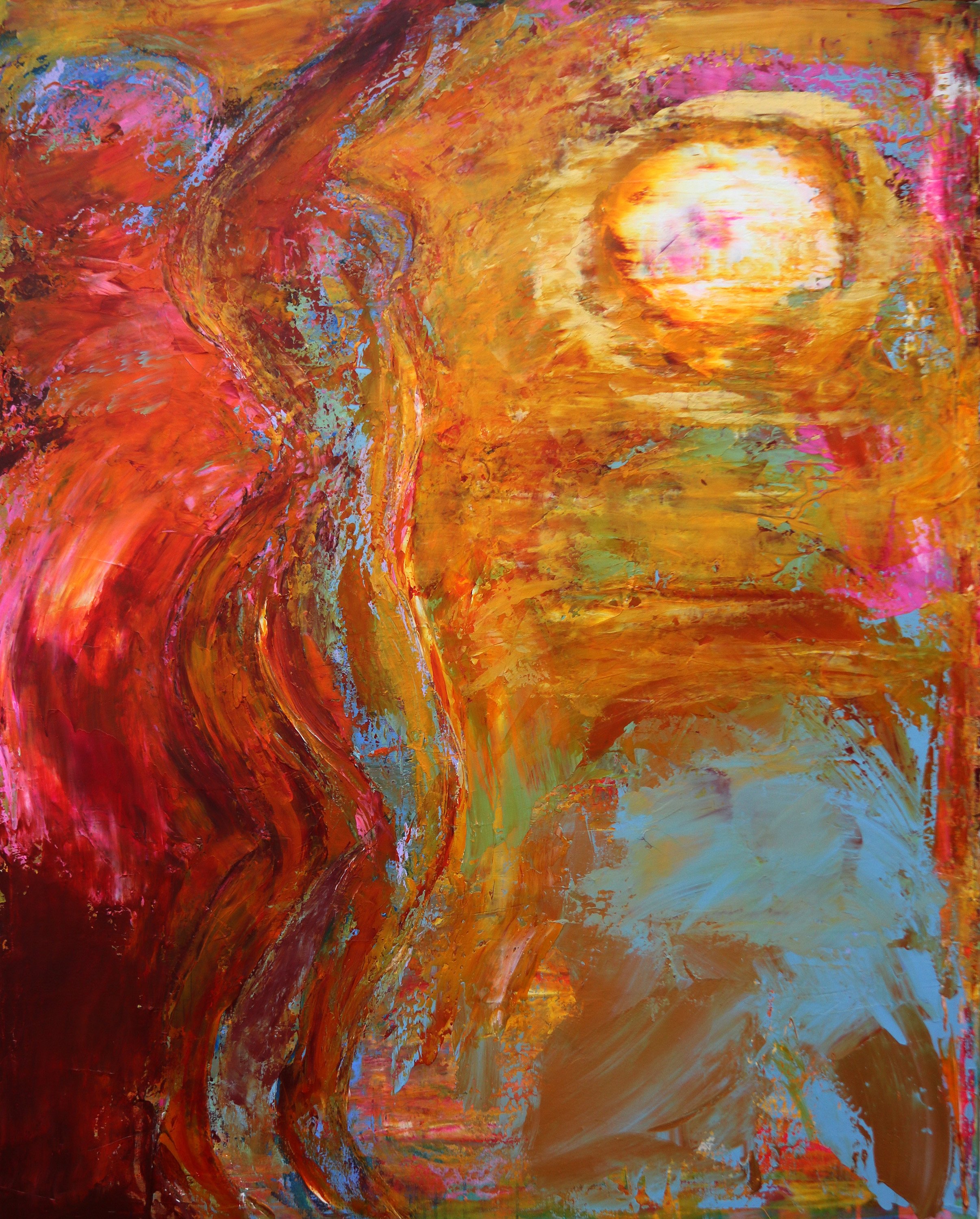 David Cottingham, 1950, Dancer at Sunrise, 2026. Acrylic on canvas, 150 × 120 cm. £8,200