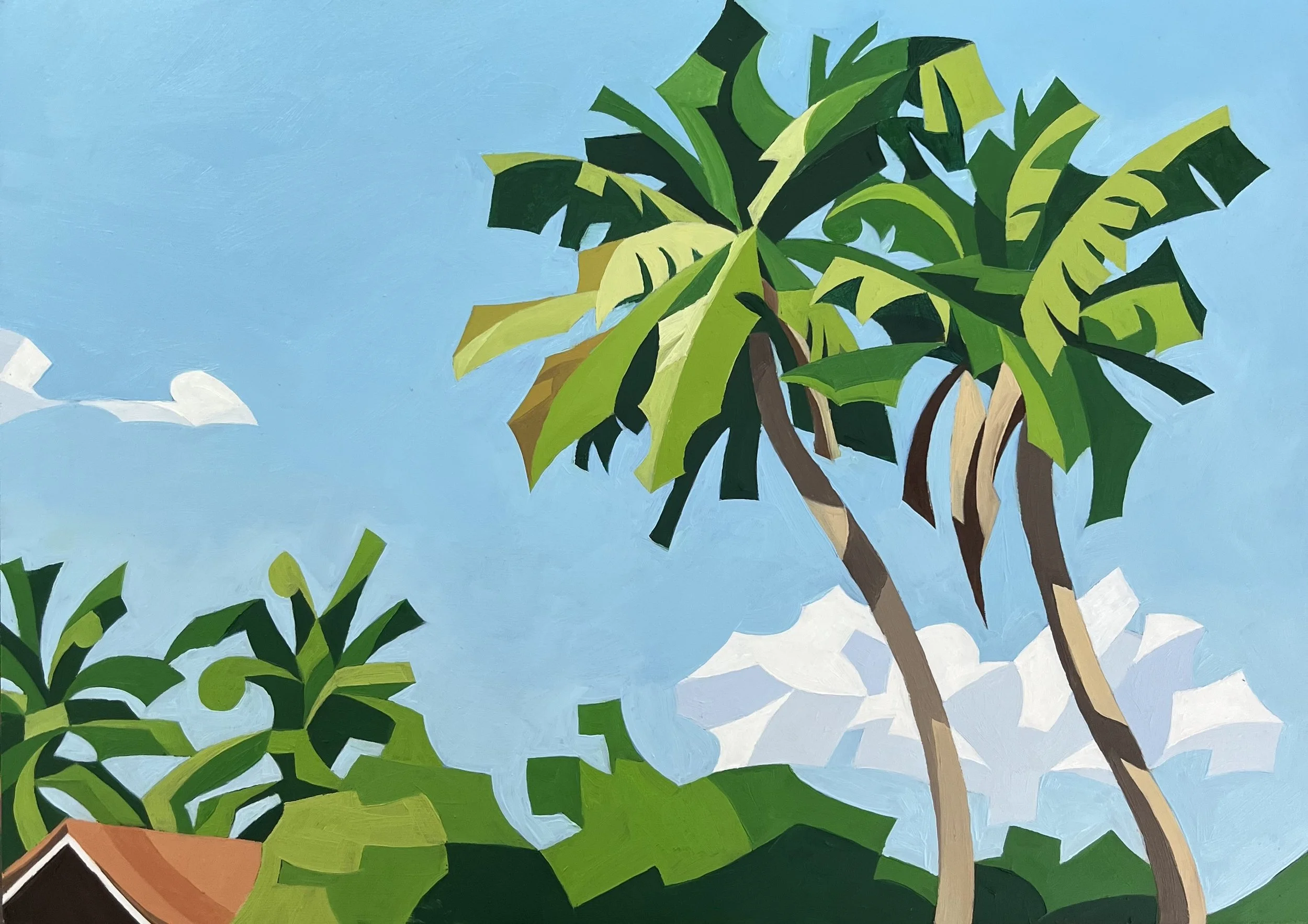 Henry McAlpine, Tropical swerve. Oil on panel, 21 x 30cm