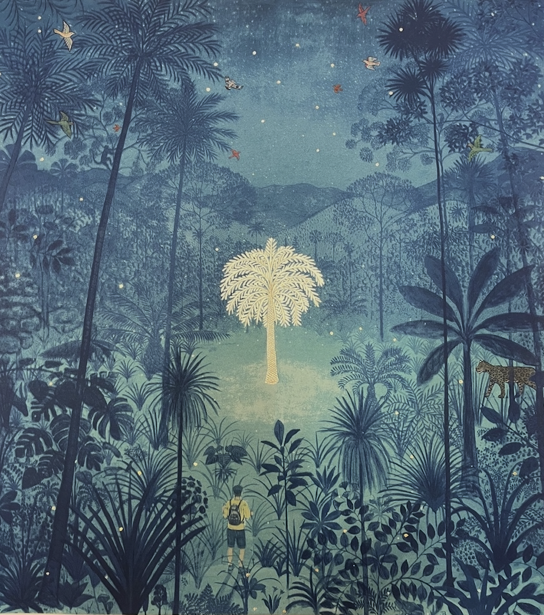 Jethro Buck (b.1986), Jungle Glow, 2025. Hand-applied paint on giclée print, 50 x 44.5cm, one of 50 limited editions, signed lower right (without edge)