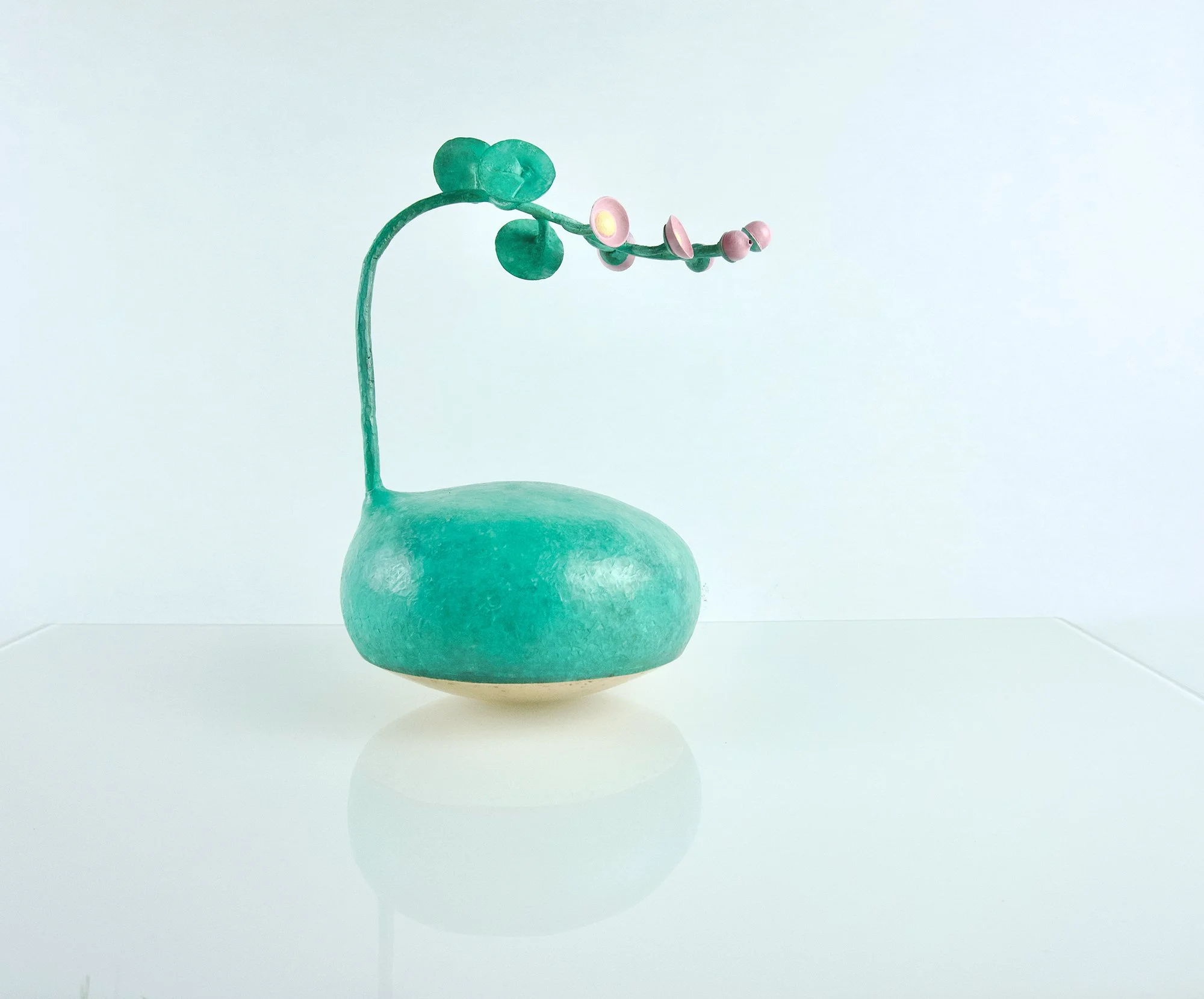 Cecilia Moore, Little Hollyhock, 2024.
Copper, sheet bronze, patina, paint, 26 x 20 x 16 cm