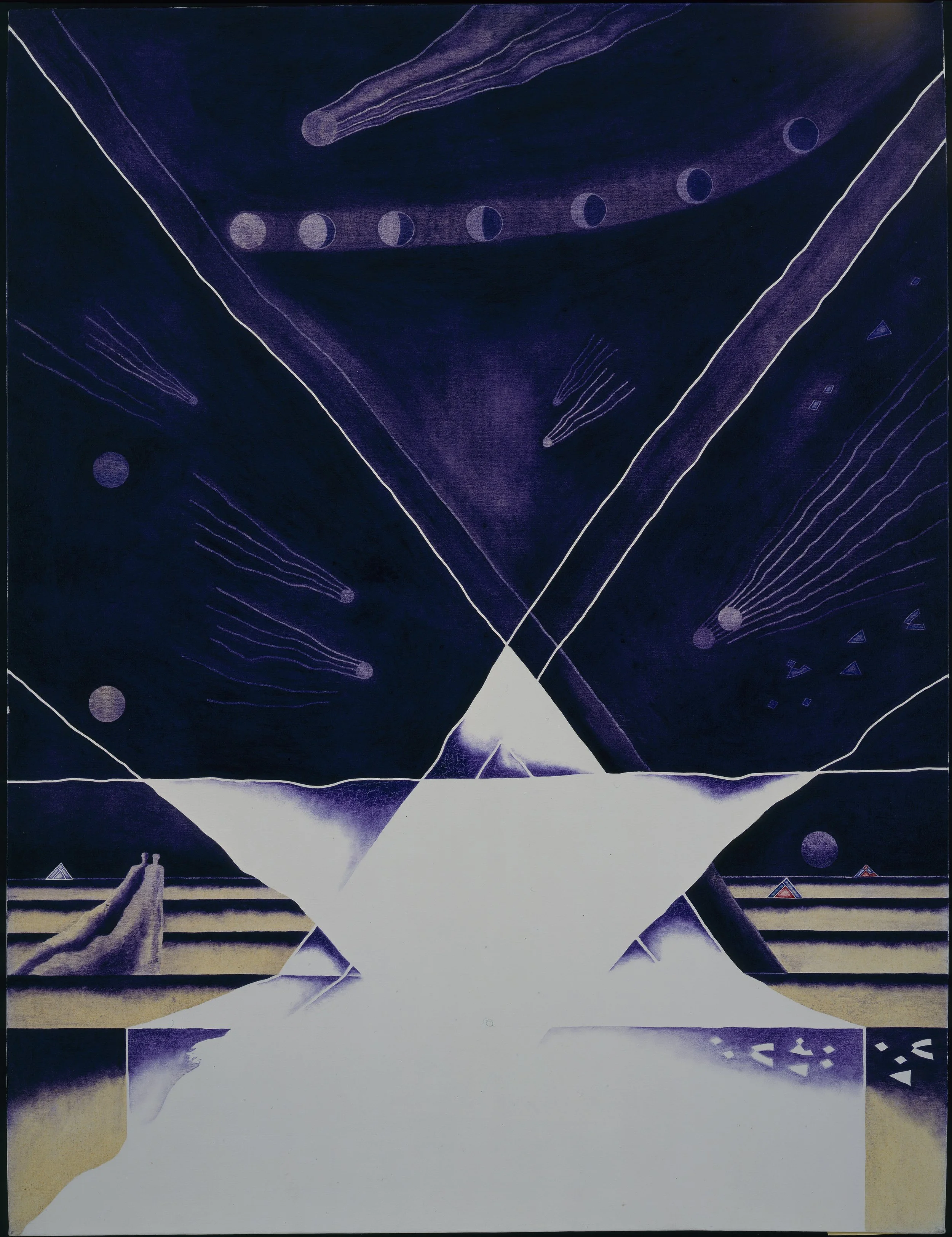 Basil Alkazzi (1938 - 2025), And Now It Comes, See How It Comes, the Seal of Love...III, 1988. Oil on canvas, 116.5 x 89.4 cm. © The Estate of Basil Alkazzi. Courtesy of Richard
Saltoun Gallery, London, Rome & New York.