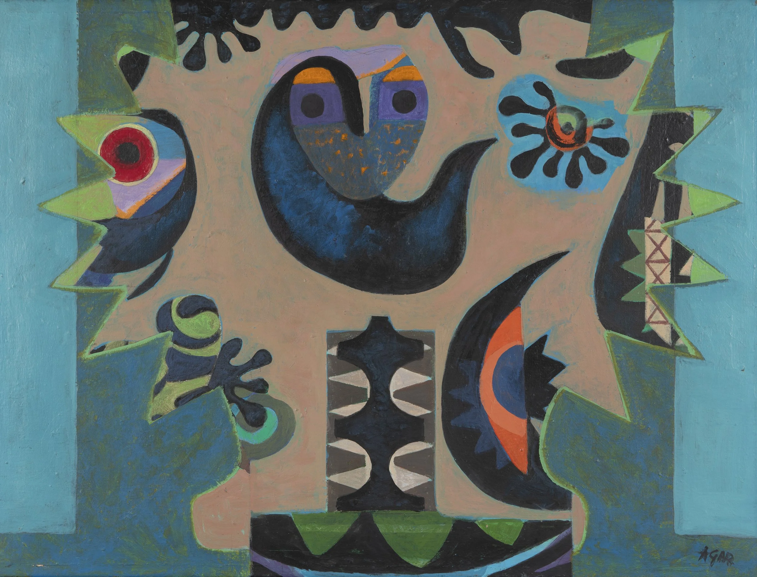Eileen Agar RA (1899 - 1991), Invisible Messages, 1972. Acrylic on canvas, 45.5 x 60cm