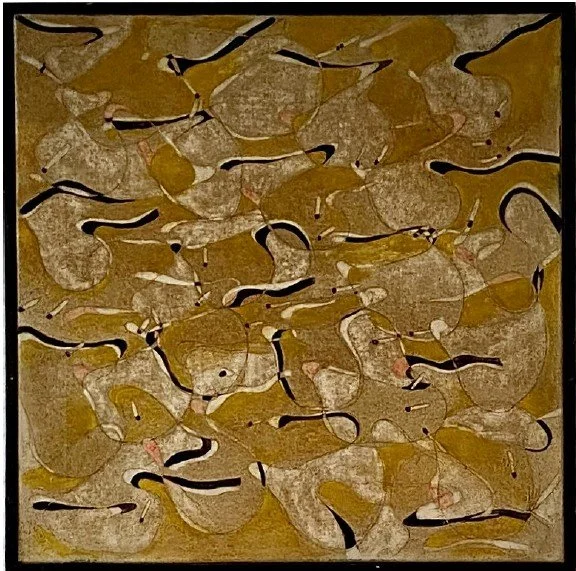 Balraj Khanna (b.1940) Muddle in a Puddle, 1969.Acrylic on canvas, 48 x 48 cm. Courtesy of Osborne Samuel POA