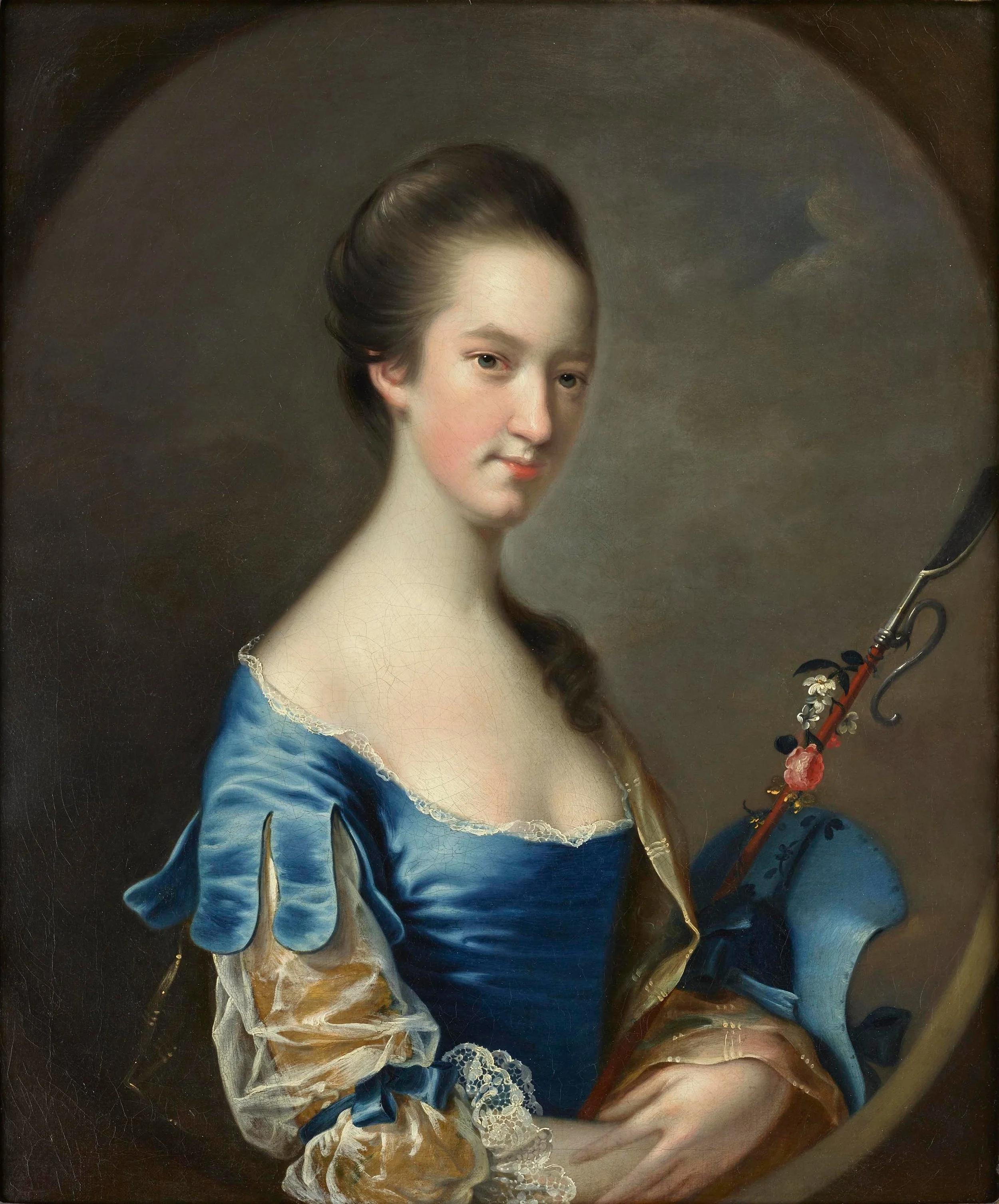 Joseph Wright Of Derby (1734 - 1797), Portrait Of A Lady With A Shepherd's Crook. Oil on canvas, 76 x 64cm