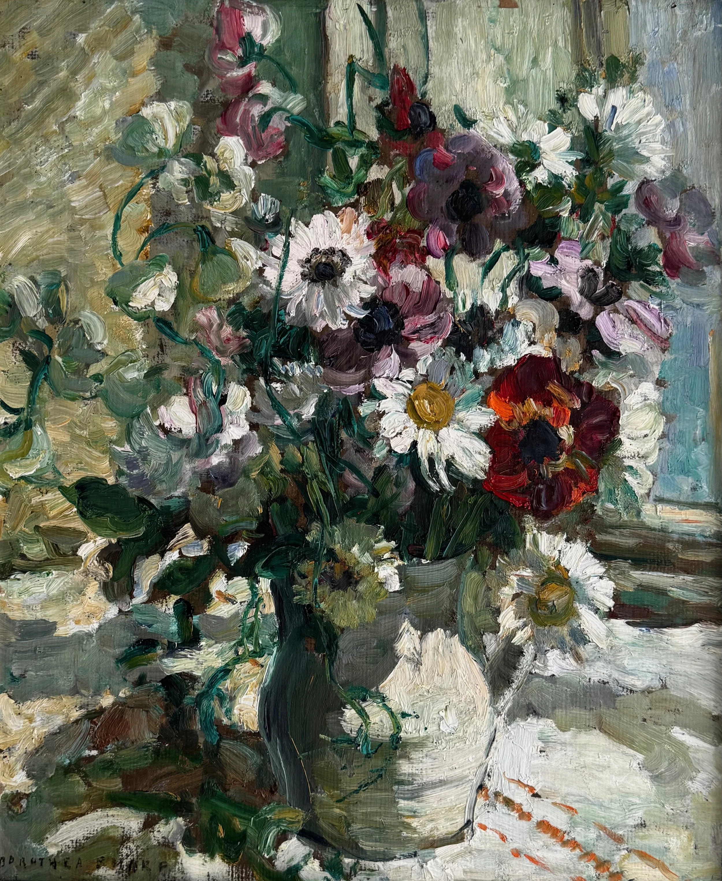 Dorothea Sharp (1874-1955), Daisies, Poppies and Sweet Peas, executed in 1940s. 46 x 38cm