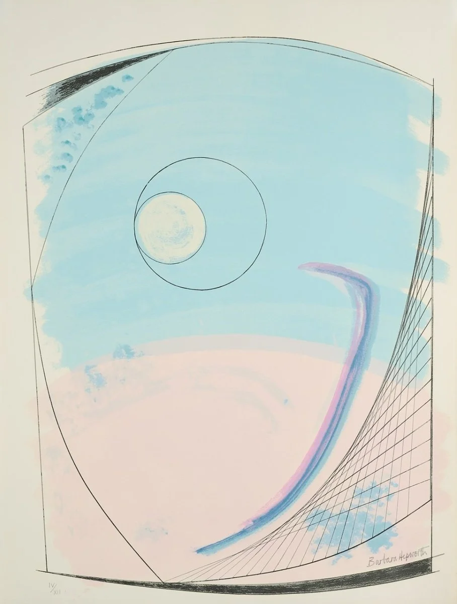 Dame Barbara Hepworth, Winter Solstice (from Opposing Forms Series), 1970. Screenprint on paper. Artist Proof aside from the edition of 60. Signed. 77.5 x 58.5 cm