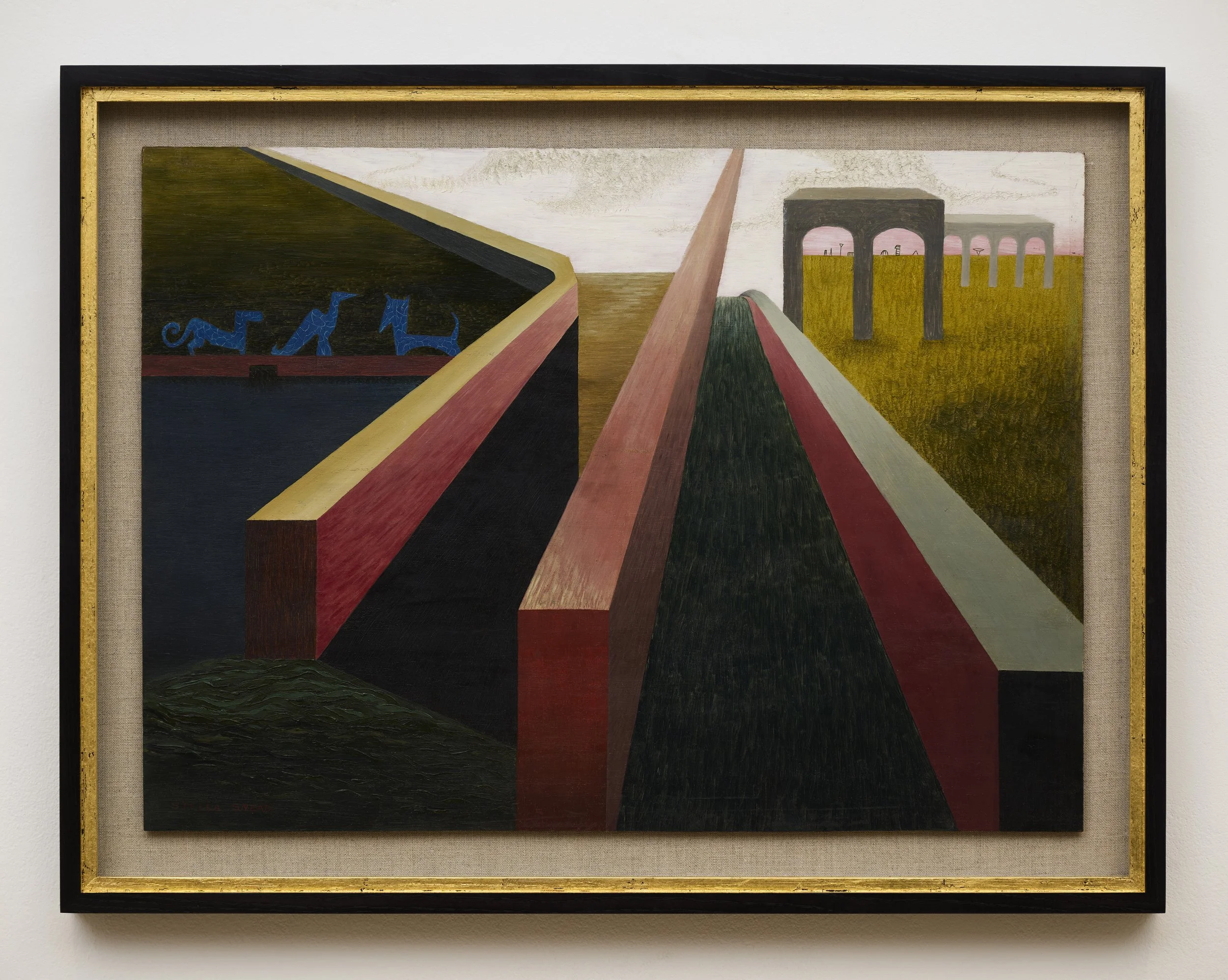 Stella Snead (1910 - 2006), The Walls, 1940s. Oil on masonite, 38.1 x 52.7 cm. © The Estate of Stella Snead. Courtesy of Richard Saltoun Gallery, London, Rome & New York