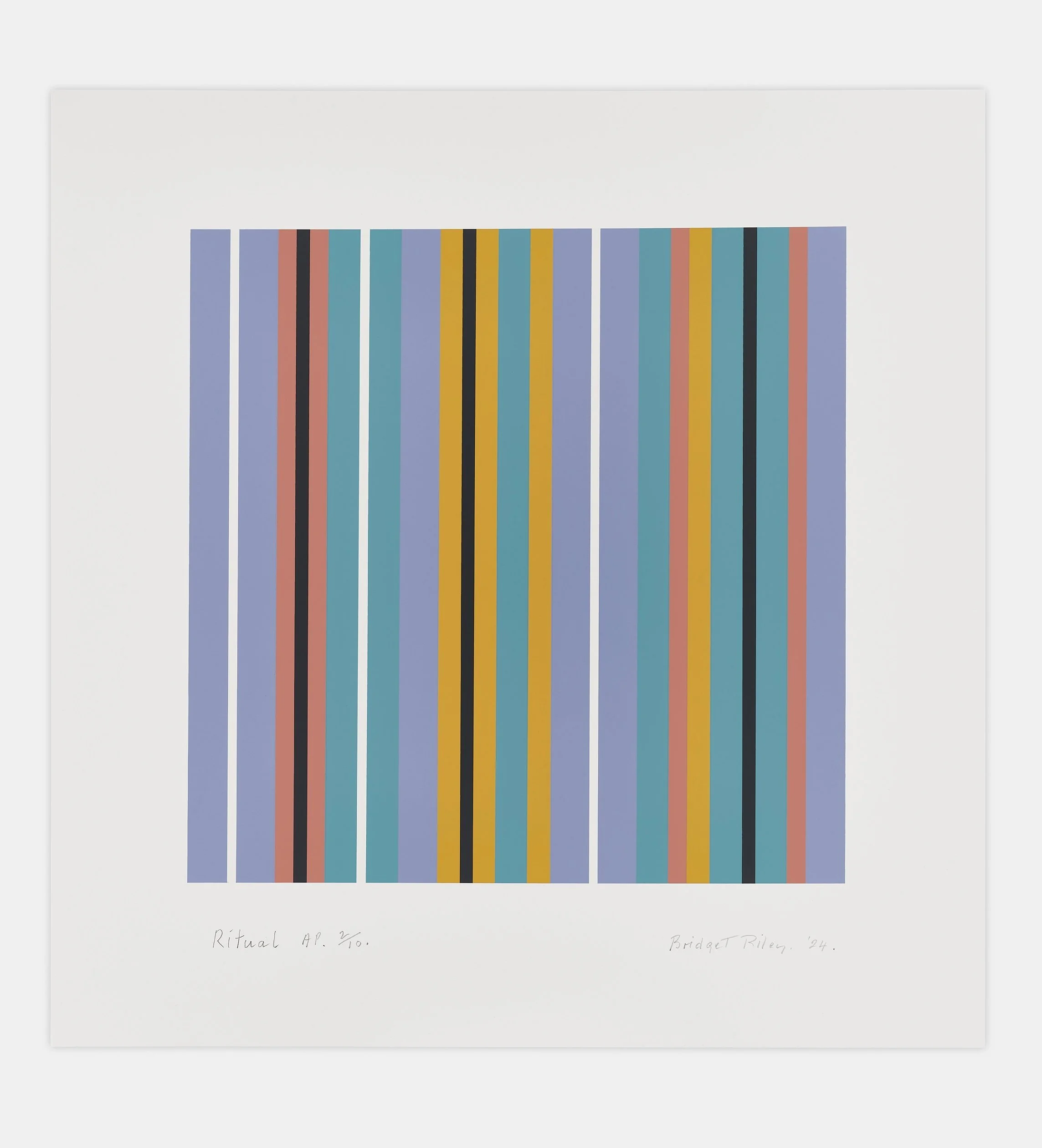 Bridget Riley (b. 1931), Ritual, 2024. Screenprint, 72 x 70 cm