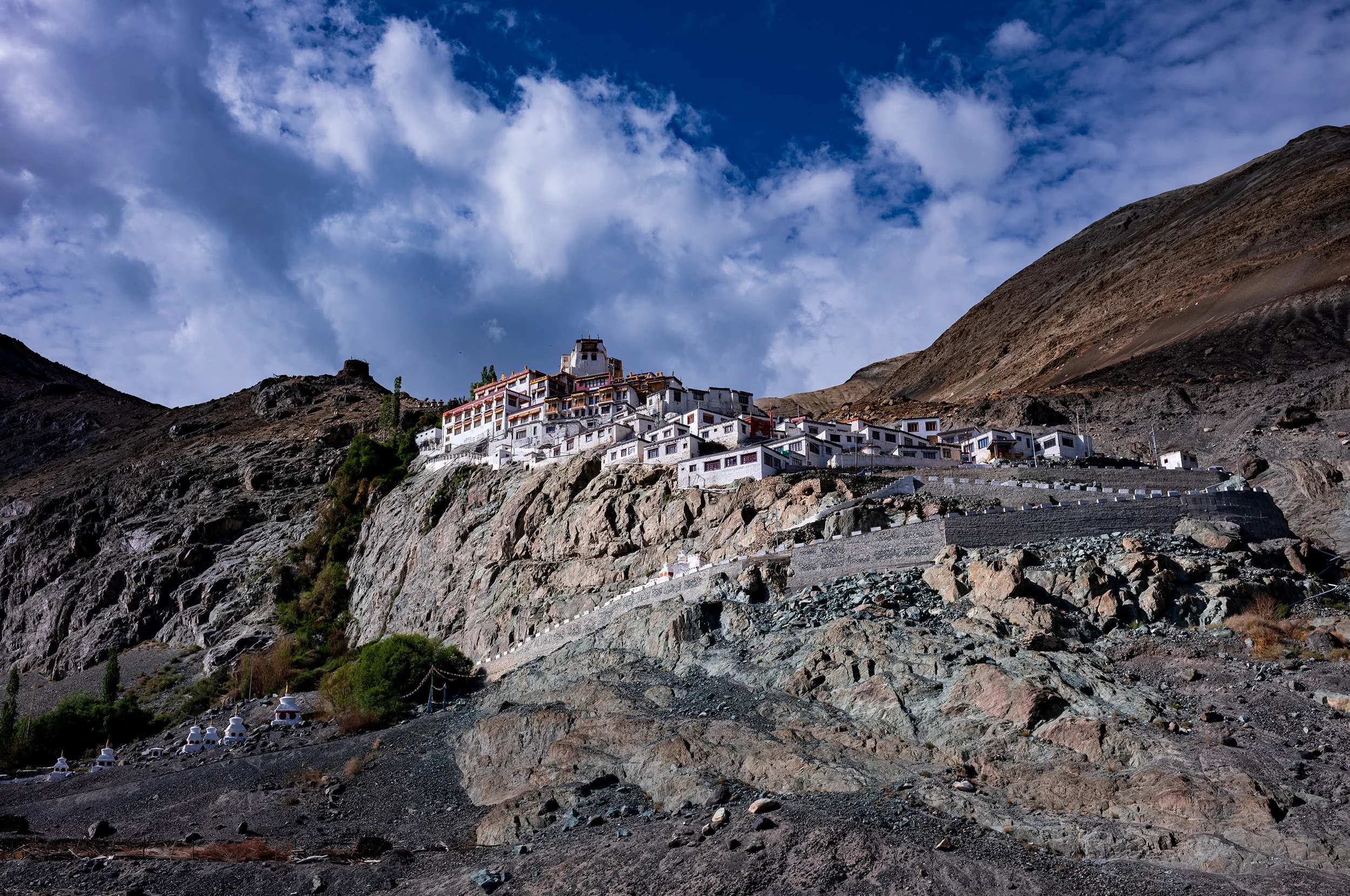 Looking back towards Diskit Monastery