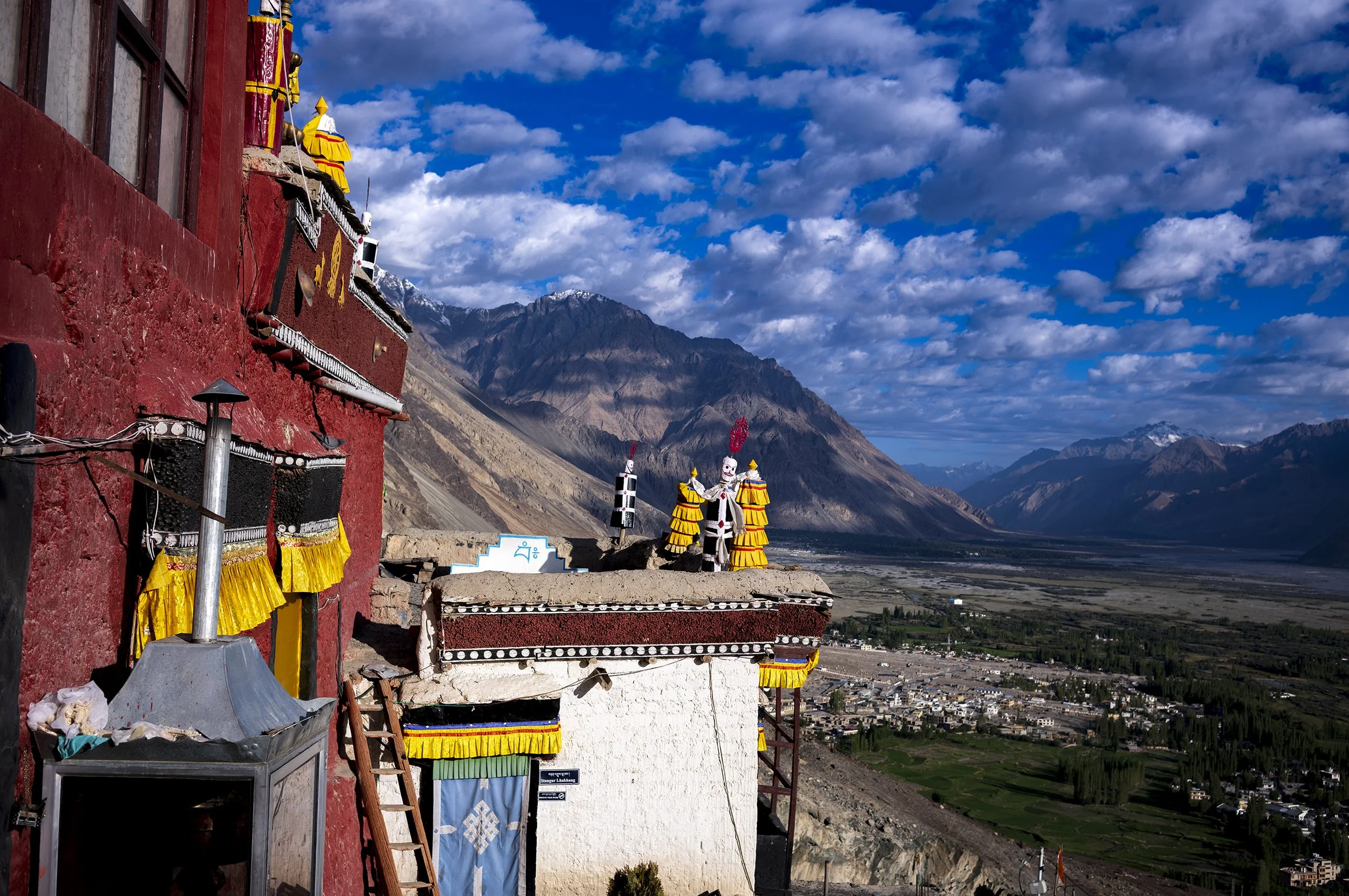 Diskit Monastery, protector deity.  In Buddhism, a Dharmapāla (Sanskrit for "Dharma protector") is a fierce, wrathful deity responsible for safeguarding the Buddhist teachings, practitioners, and sacred spaces from both external dangers and internal 