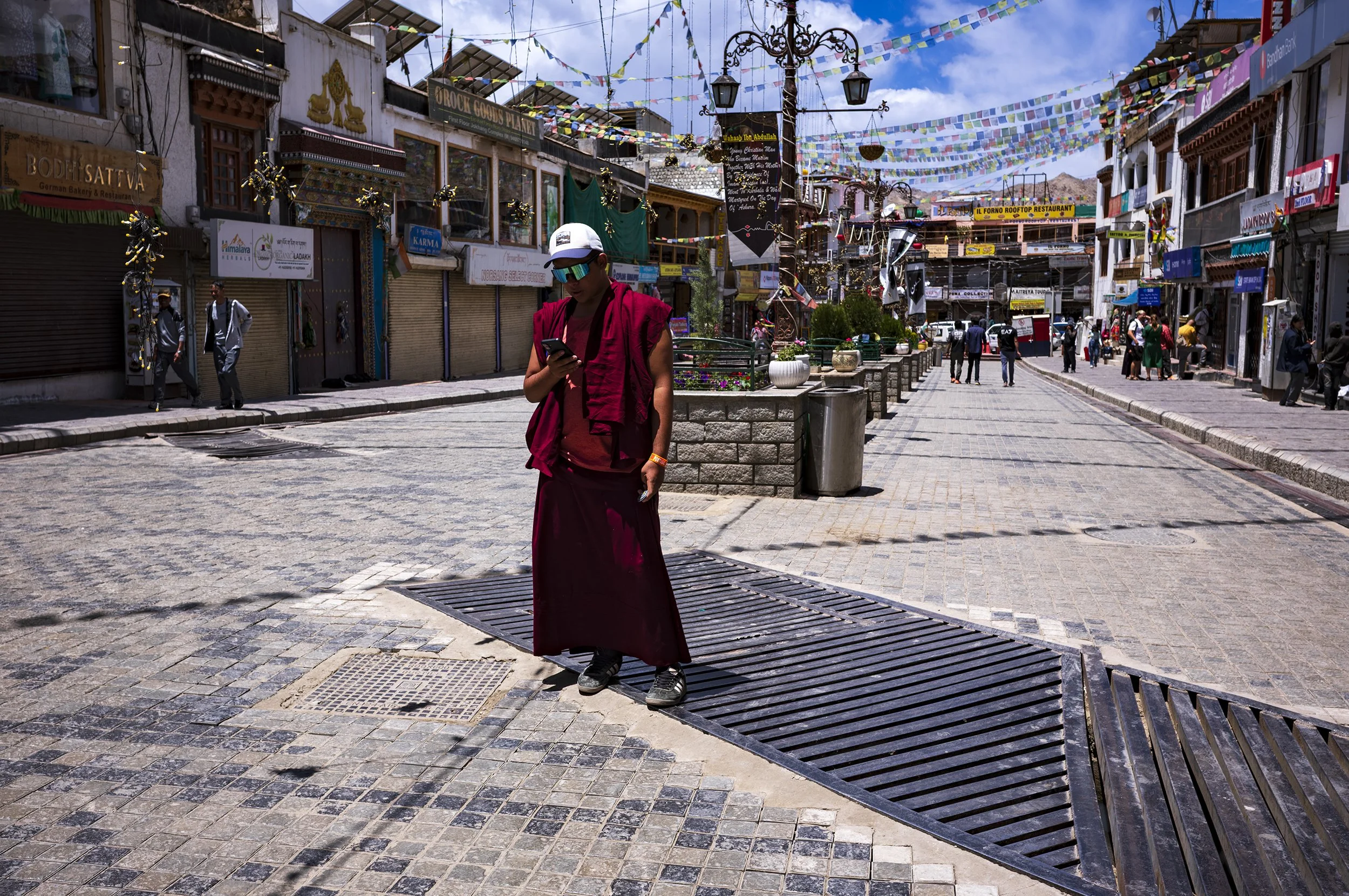 Tech-monk, Leh town centre, the business of monastery life in 2026