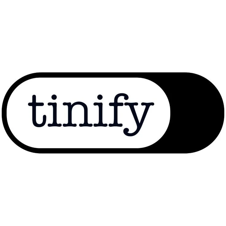 Tinify logo with black and white color scheme