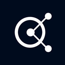 Abstract connected circles forming a minimalist logo on a dark background