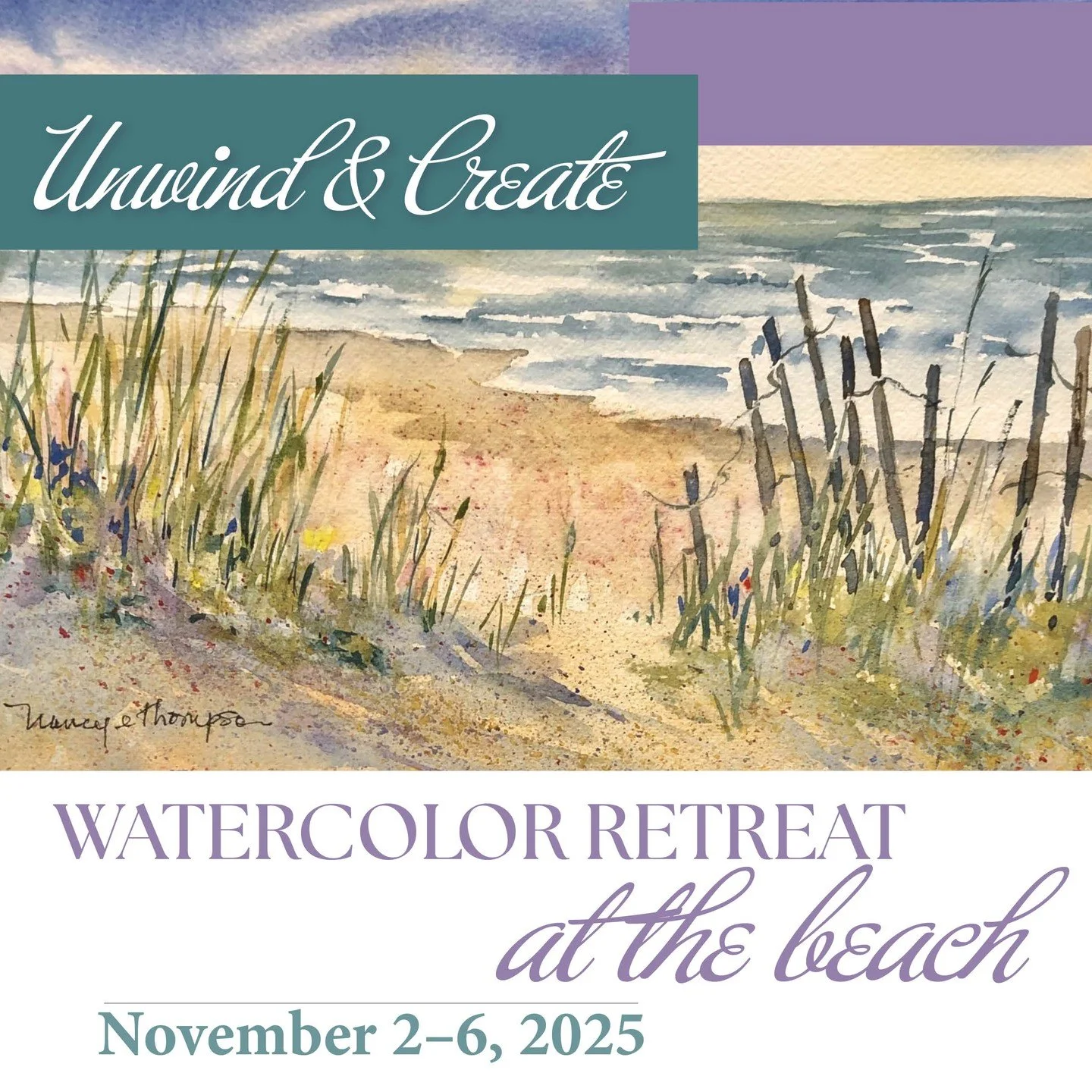 Daily classes and demos
	•	4 nights lodging
	•	4 breakfasts, 3 lunches, and 2 dinners
Class size is limited to 14. Deposit due October 20.
Go to www.nancyellenthompson.com for all details and to book now.