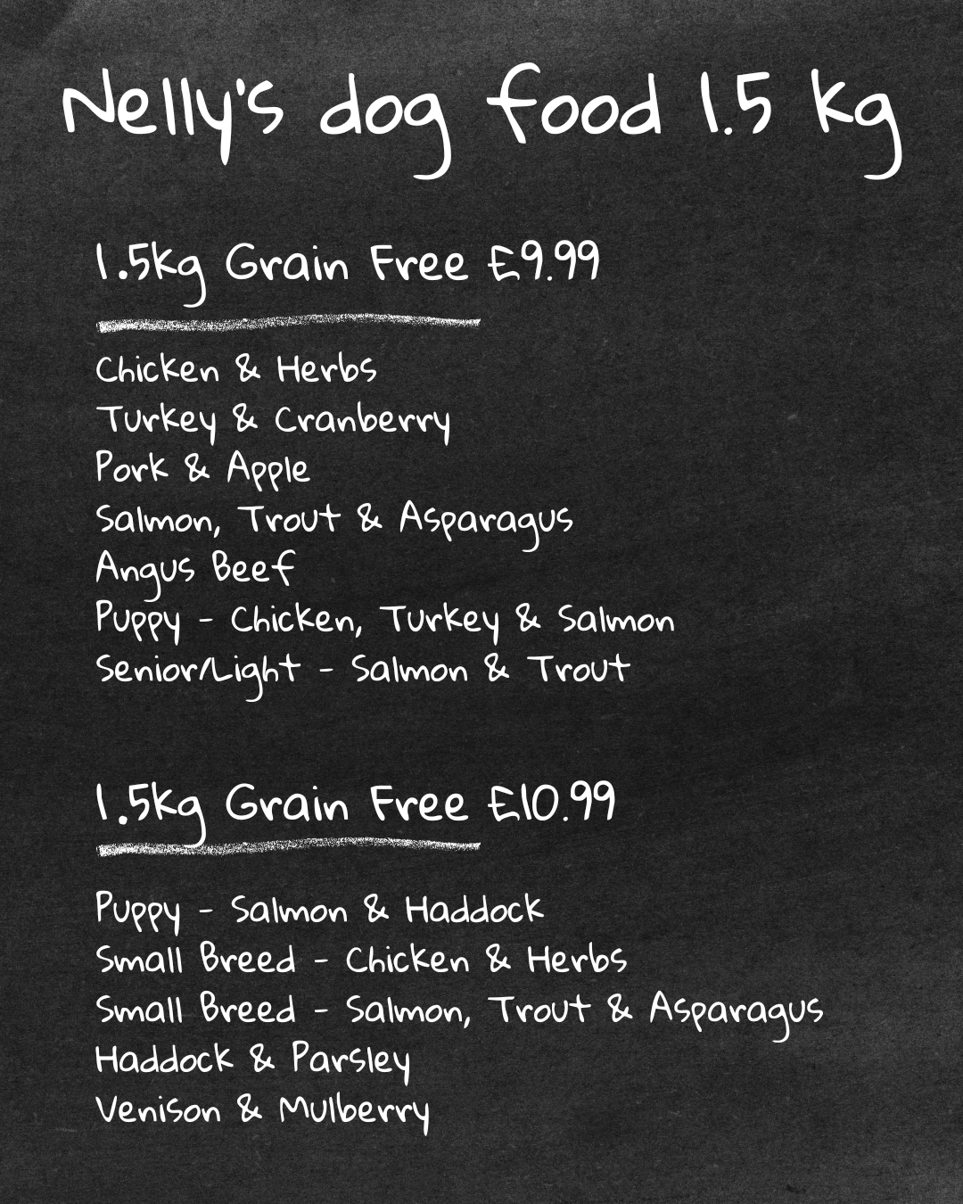 Nelly's dog food 1.5kg