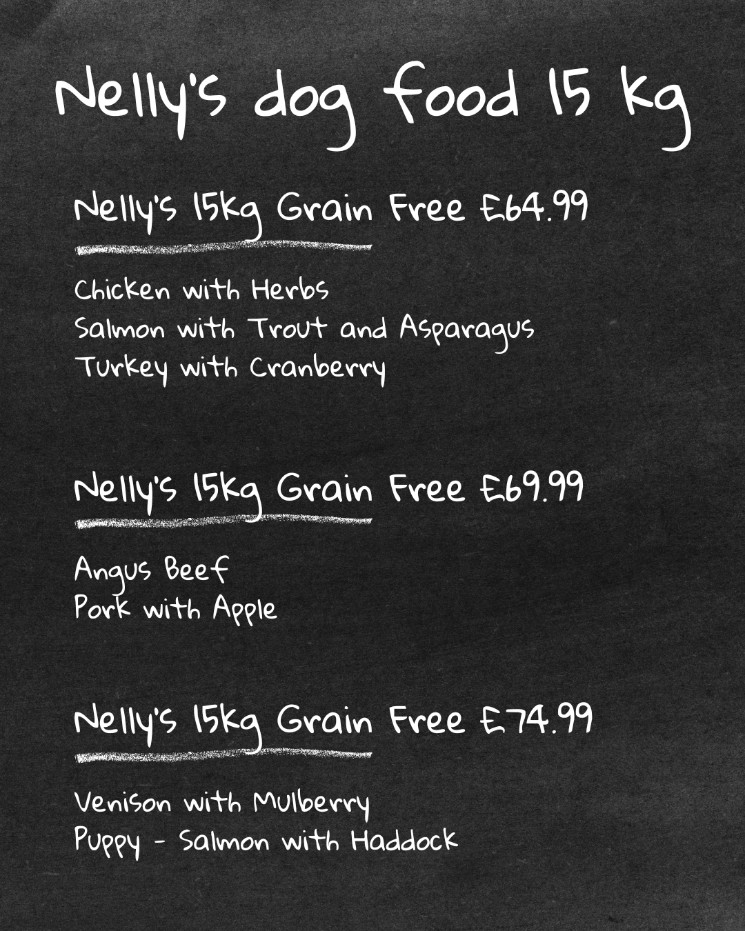 Nelly's 15kg dog food