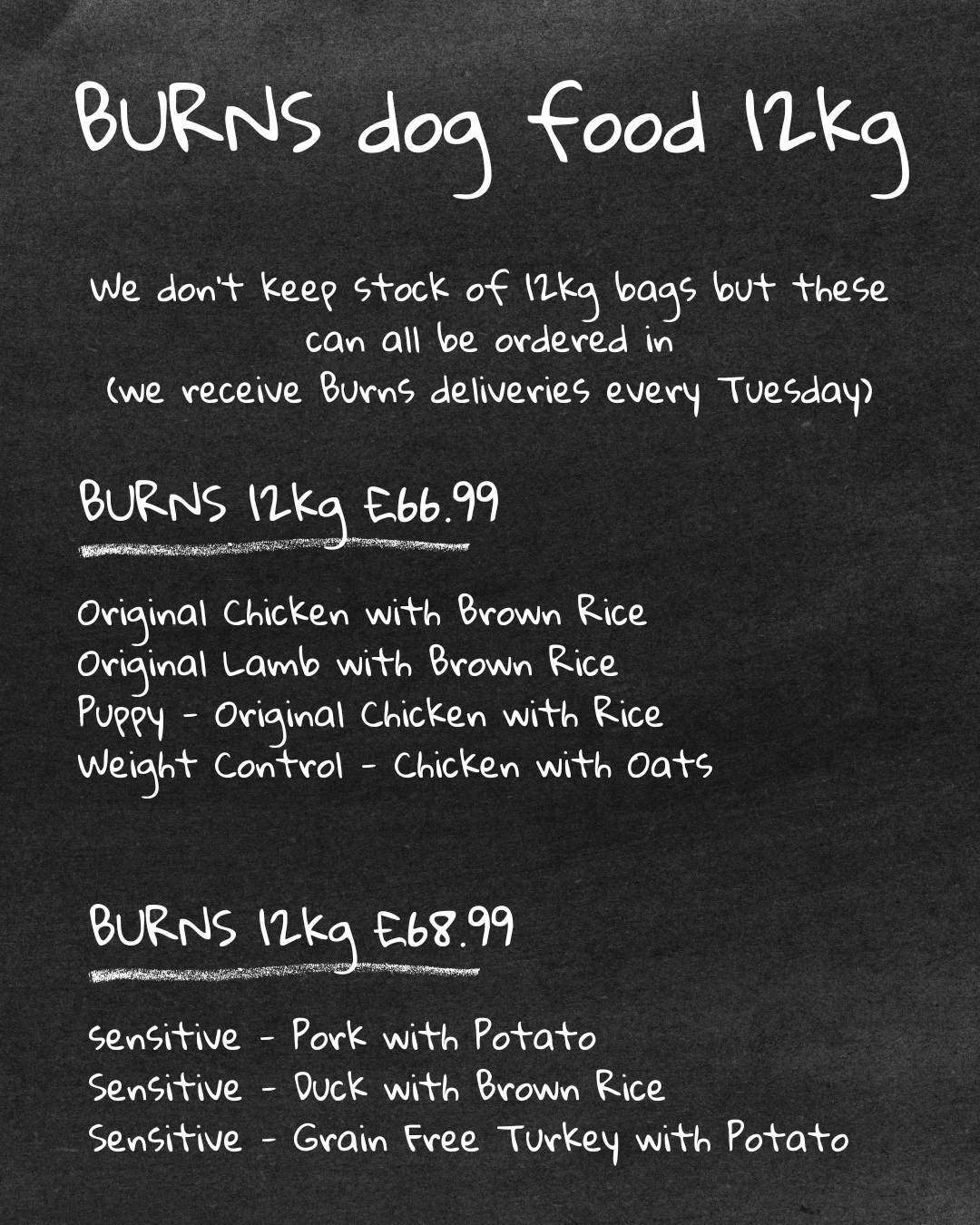 Burns 12kg dog food