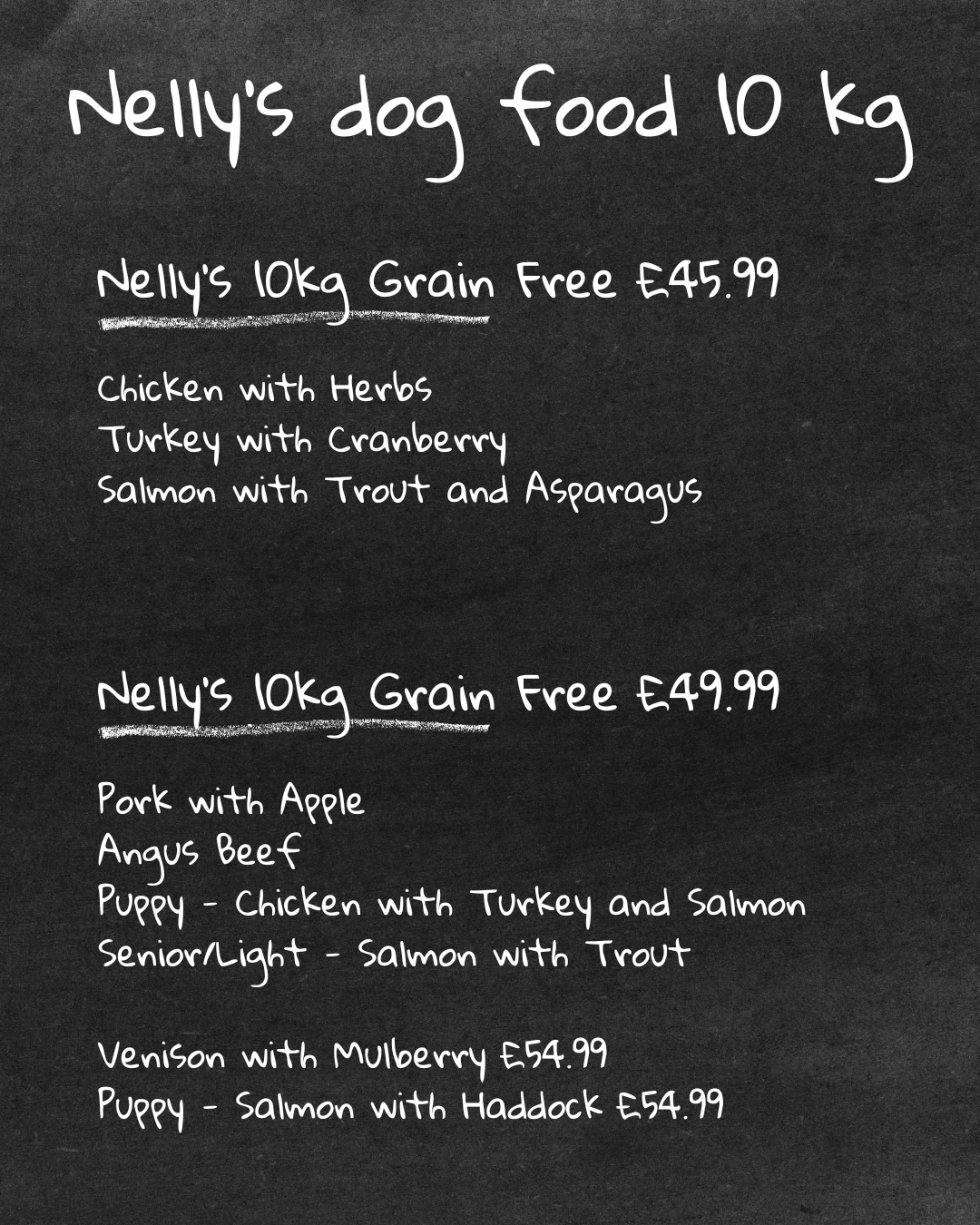 Nelly's 10kg dog food