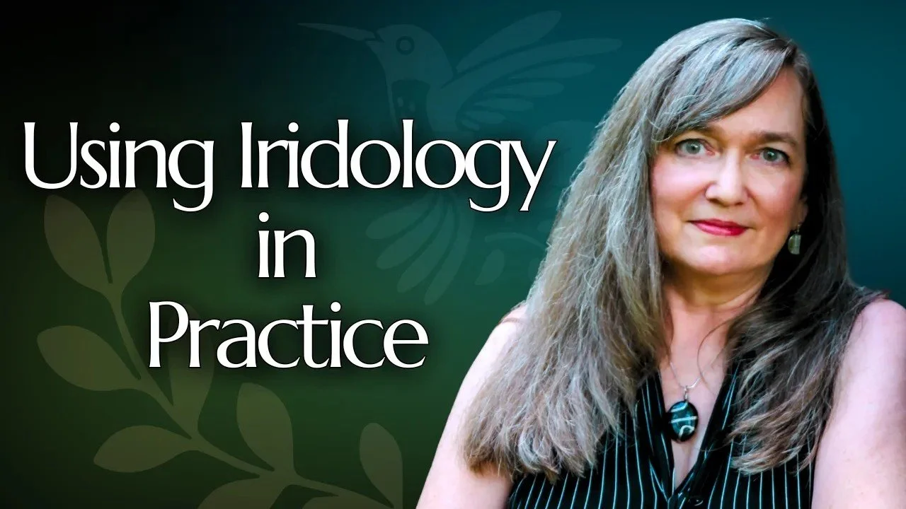 Beth Hovis teaching how to integrate iridology into natural health practice in a YouTube video.