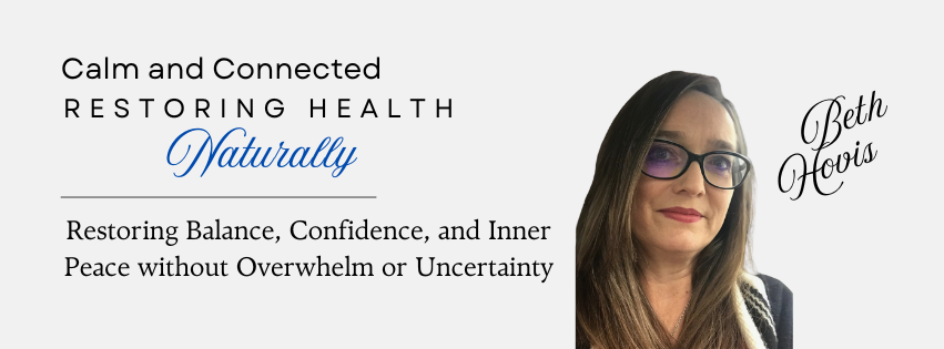 Facebook group banner promoting stress reduction and natural wellness support.