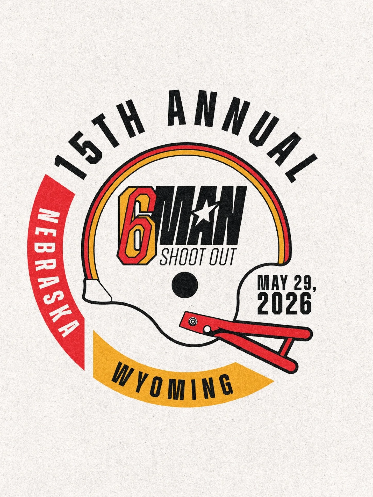 Mark those calendars! The Six Man Shootout returns May 29 in Chadron NE!

I took a different approach with this years logo, and it might be my favorite one yet. Can&rsquo;t wait to see this years matchup💪🏻🤟🏻🏈