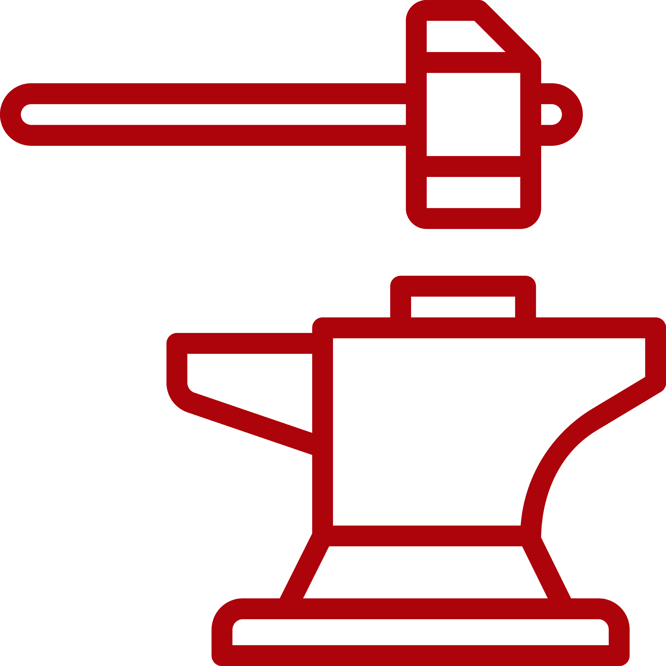 Outline of a chainsaw in red.
