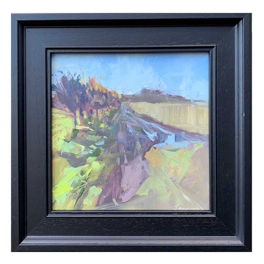 Winter Hedgerow 2 framed in black square format.jpg