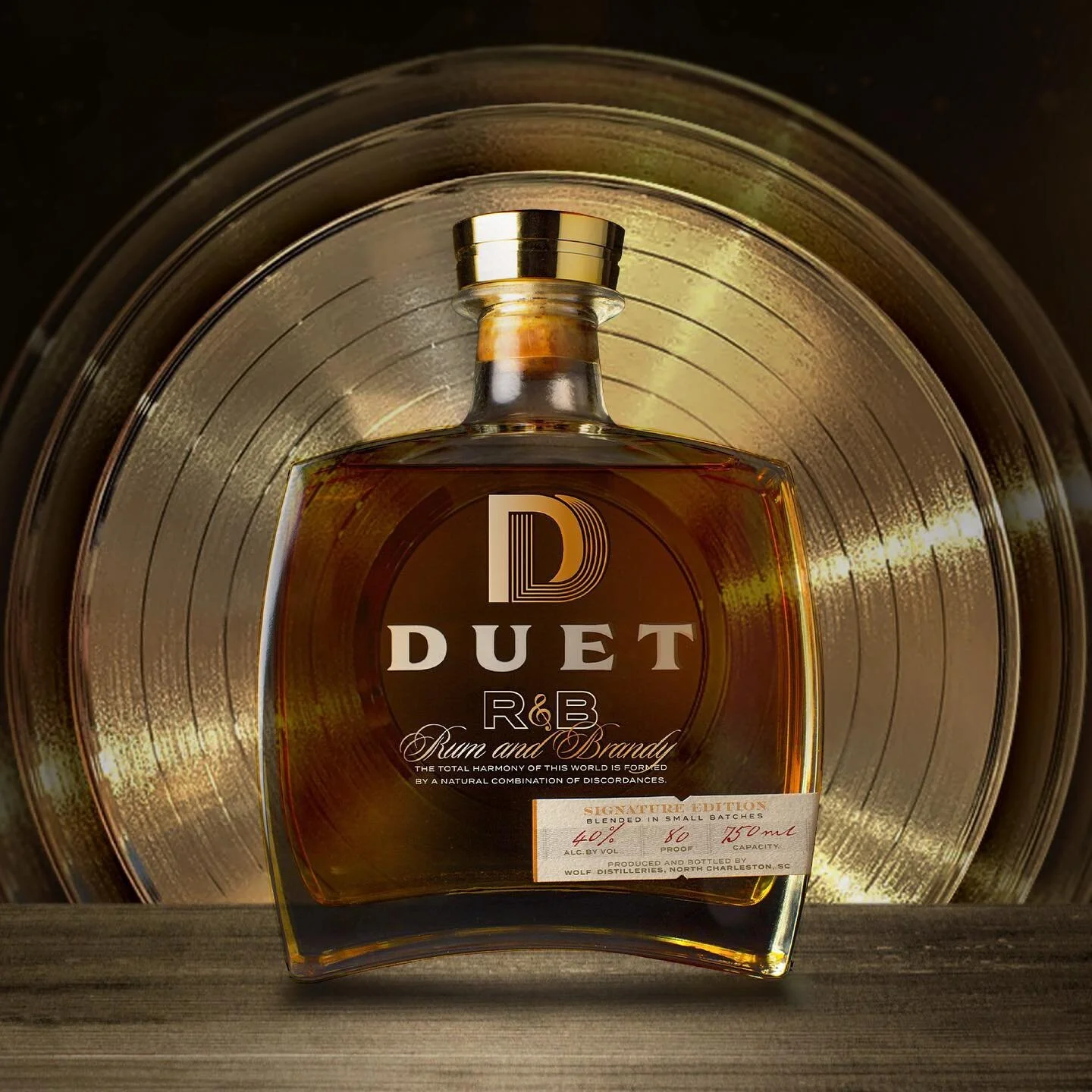 Duet: a brandy-rum blend begging for an encore. Born in France. Blended in Dominica.