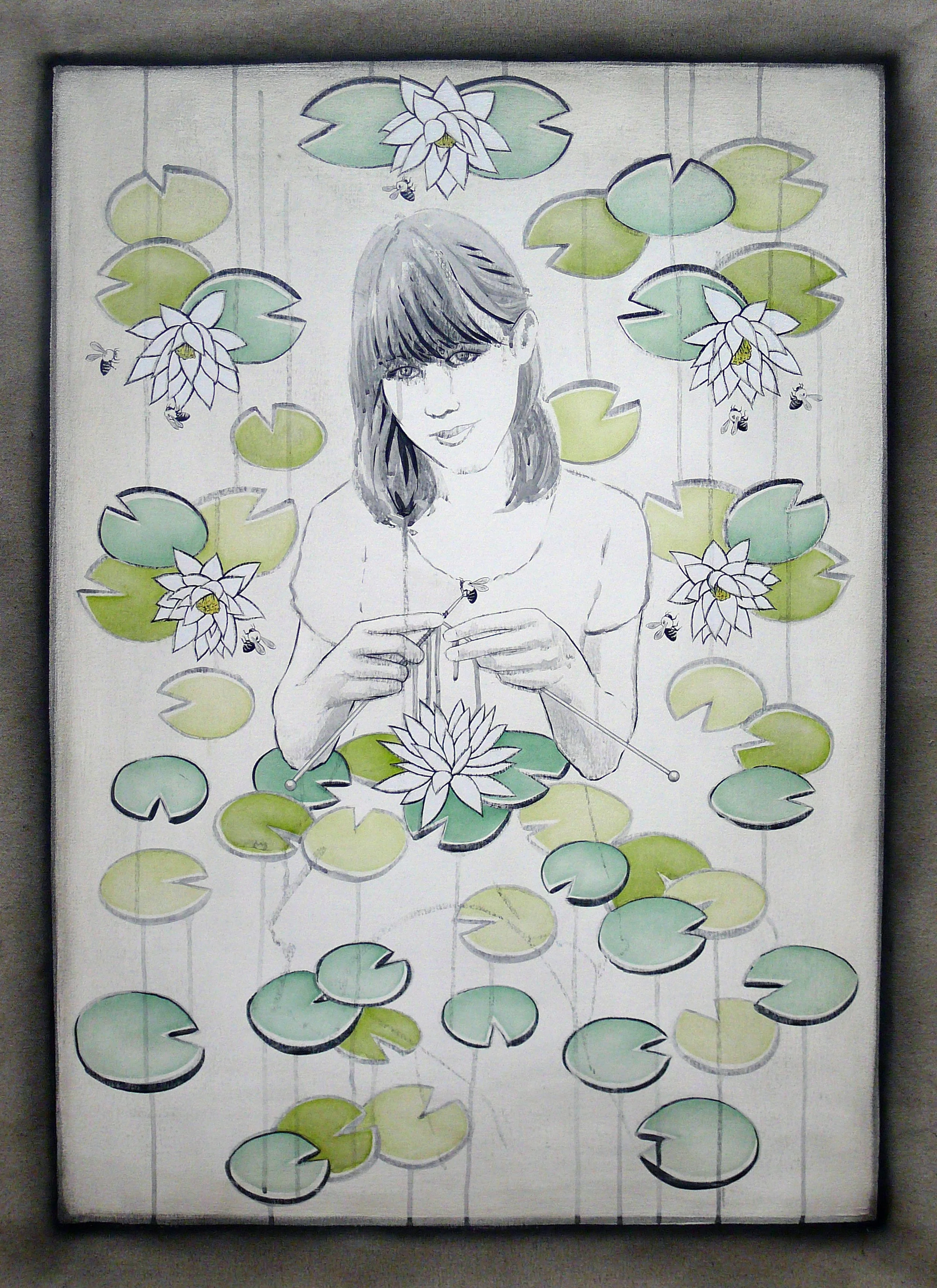 Lily Thread-
Acrylic and Oil on Canvas-
36in x 44in-
2014