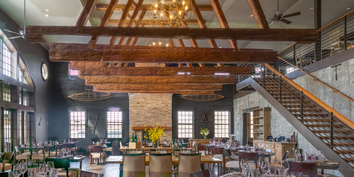 Blackbarn Hudson Valley restaurant dining room at Diamond Mills hotel in Saugerties, NY