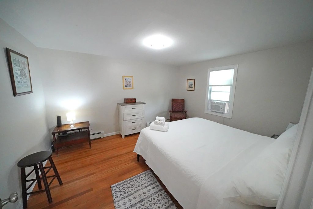 The bedroom of a guest house owned by Diamond Mills hotel in the village of Saugerties, NY