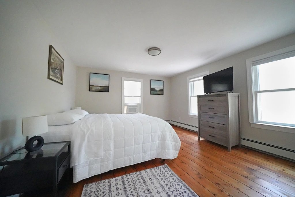 The bedroom of a guest house owned by Diamond Mills hotel in the village of Saugerties, NY