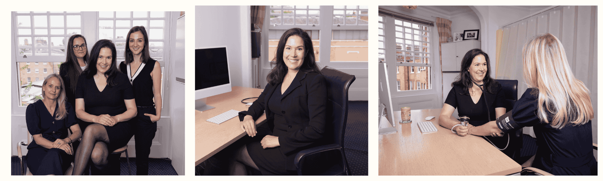 Sloan Square Medical Private GP practice  brand shoot of team  female doctors