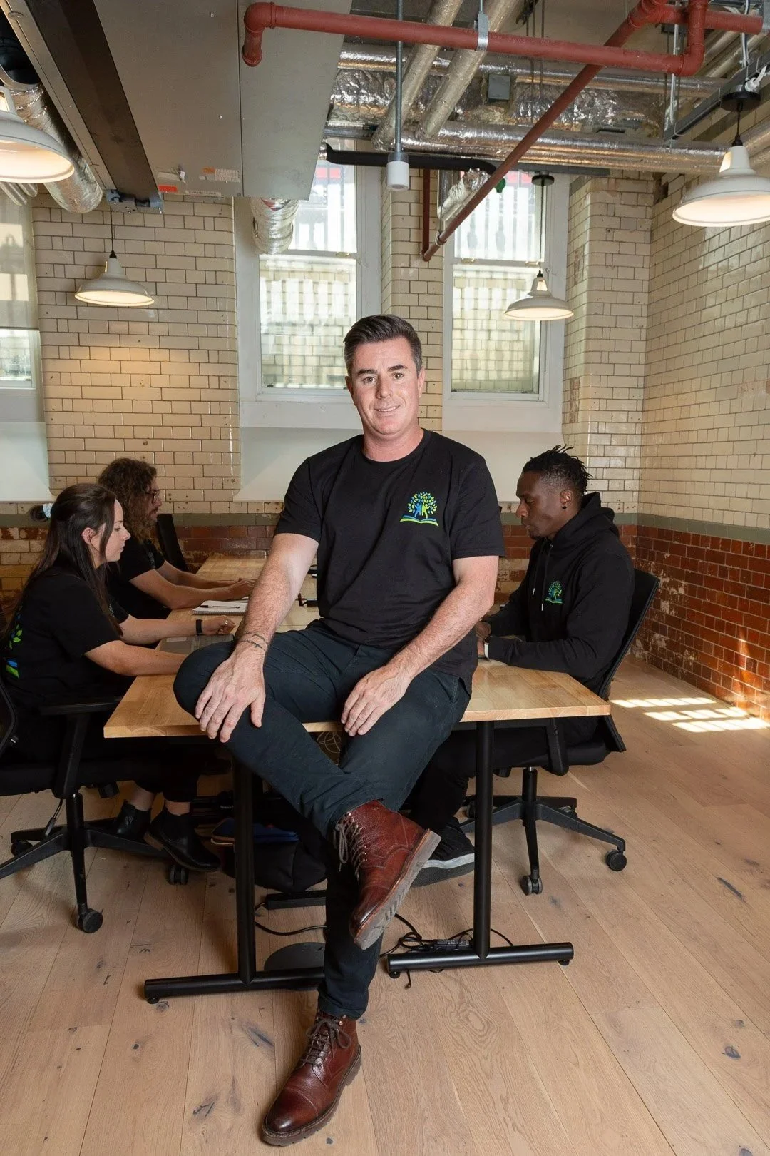 Professional team photographed in a London office
