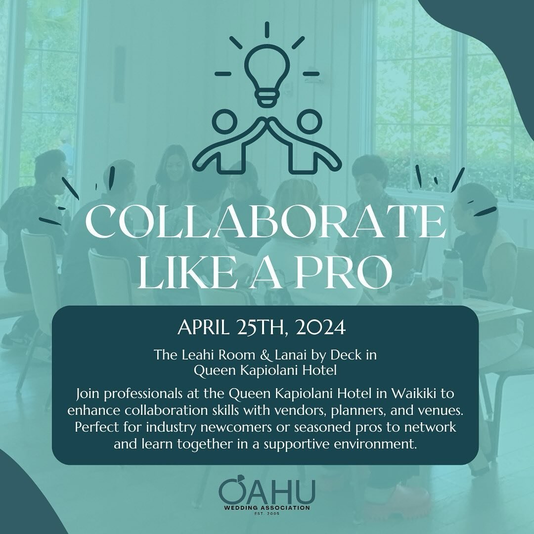 Get ready to level up your collaboration game at Collab Like A Pro! - where you&rsquo;ll learn to work together like a boss!

Come join us at the Leahi Room &amp; Lanai by Deck located at the @queenkapiolanihotel for an event like no other! Whether y